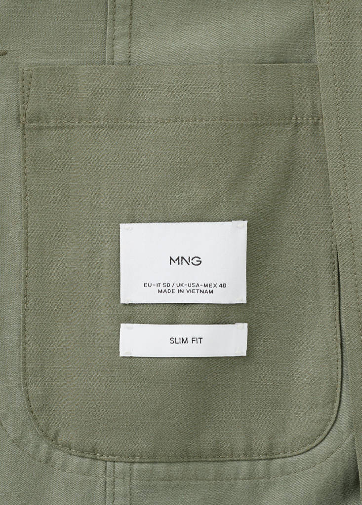 Slim-fit suit jacket made from a linen-lyocell blend — Green