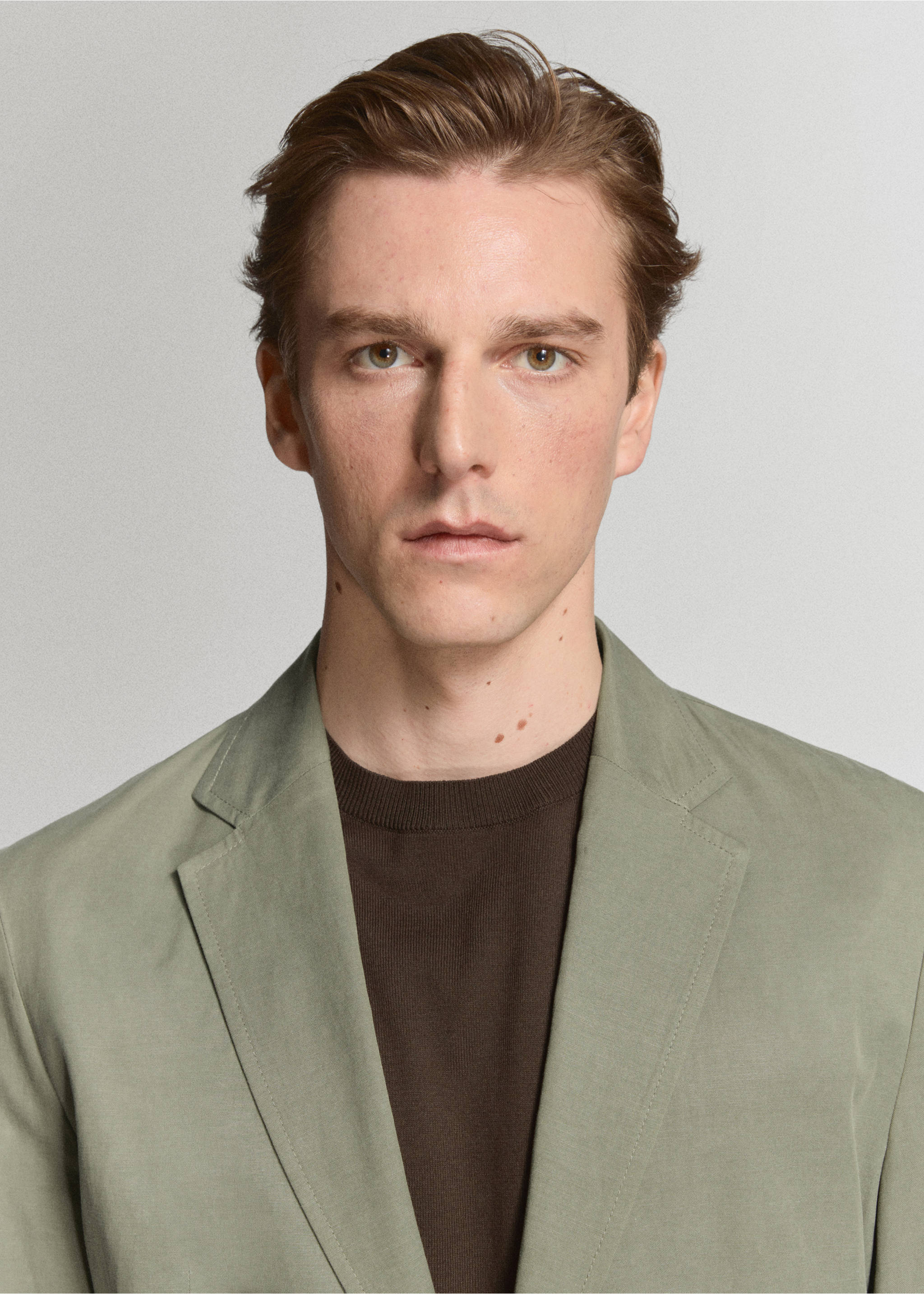 Americana traje slim fit lino lyocell - Detalle del artículo 3, Verde. Ref: 27025945-01.