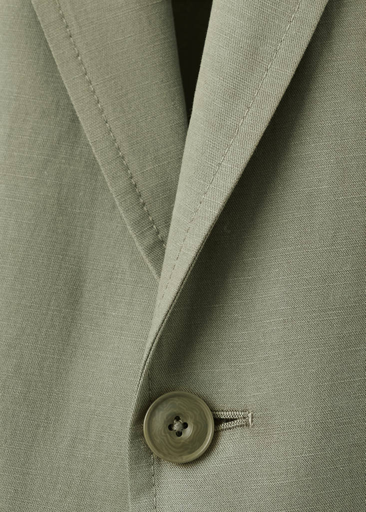 Slim-fit suit jacket made from a linen-lyocell blend — Green