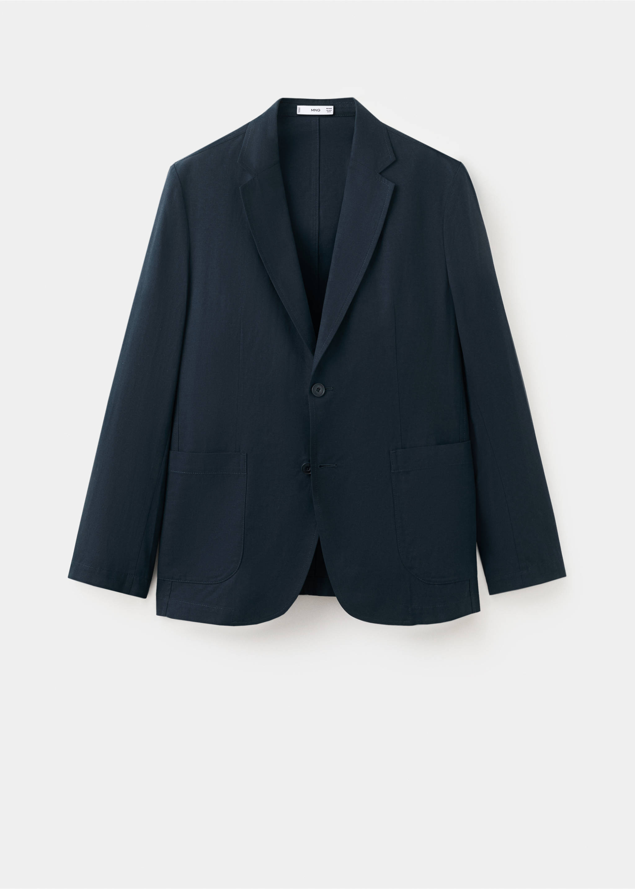 Костюмный пиджак slim fit лен и лиоцелл - Изделие без модели, Глубокий темно-синий. Ref: 27025945-00.