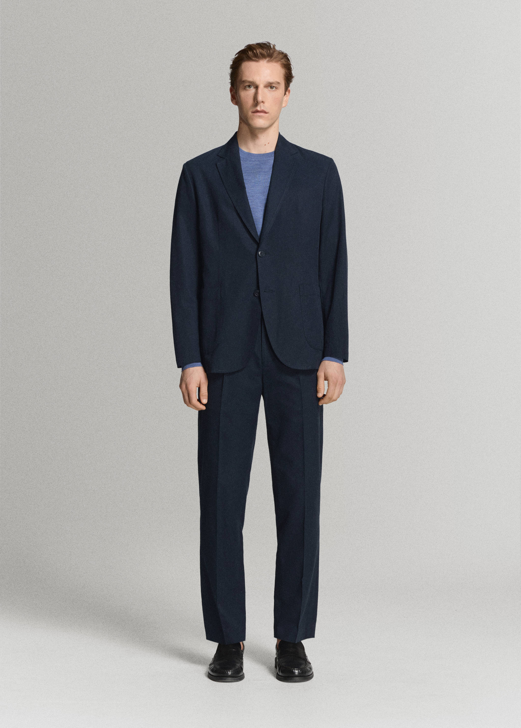 Blazer de costume slim-fit lin et lyocell - Plan général