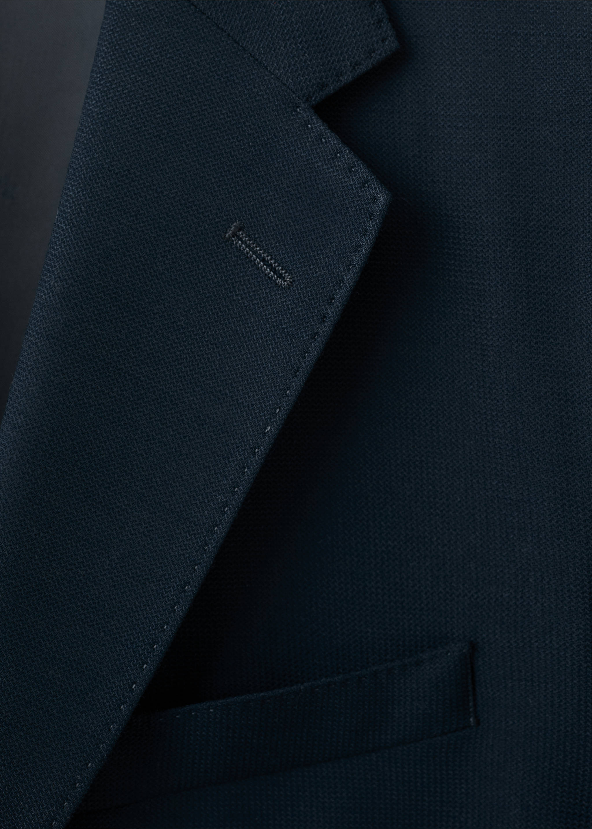 Slim-fit blazer met zakken - Detail van het artikel 8, Marineblauw. Ref: 27025946-00.