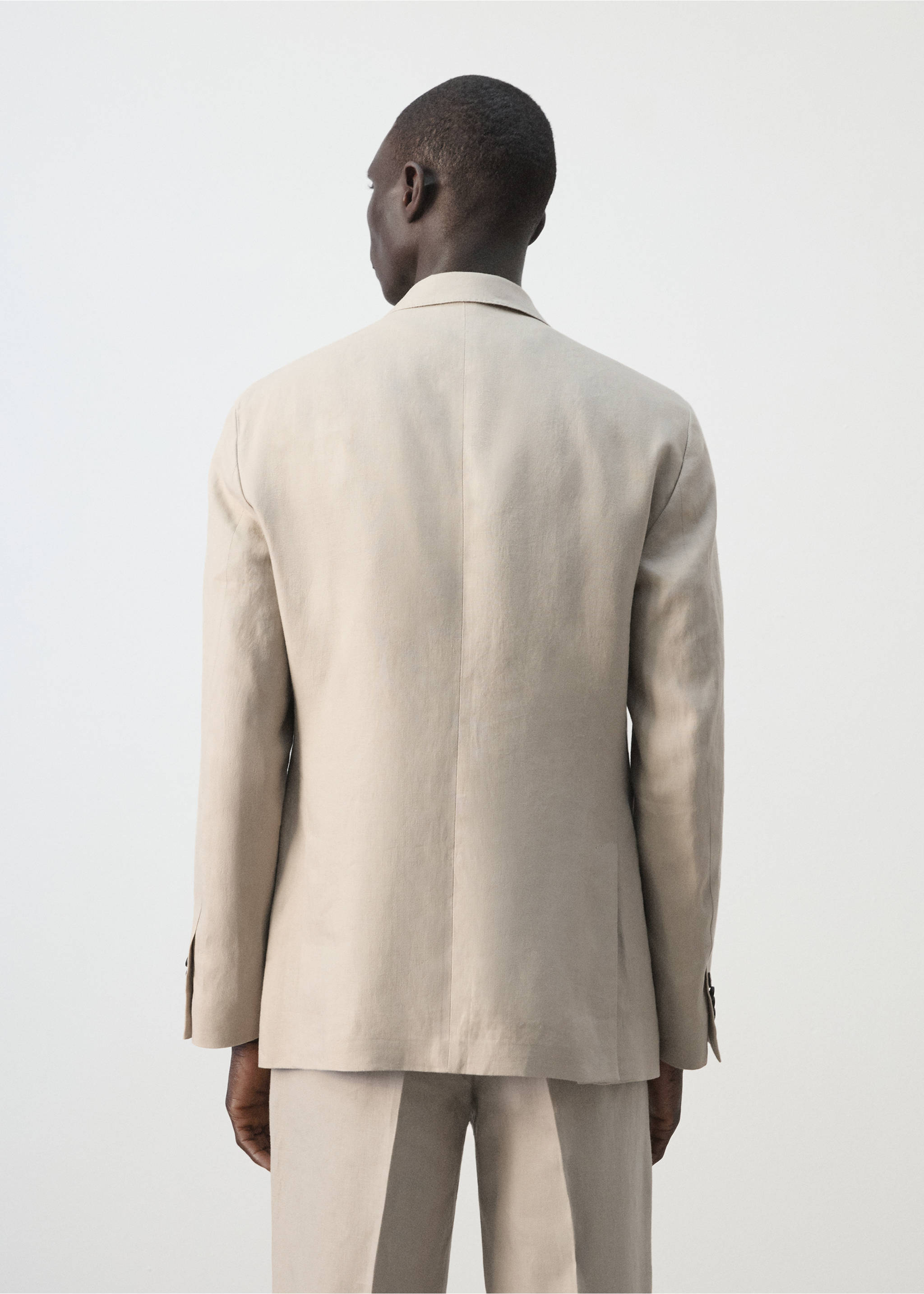 Amalfi 100% linen slim-fit suit jacket - Reverse of the article, Beige. Ref: 27025948-00.