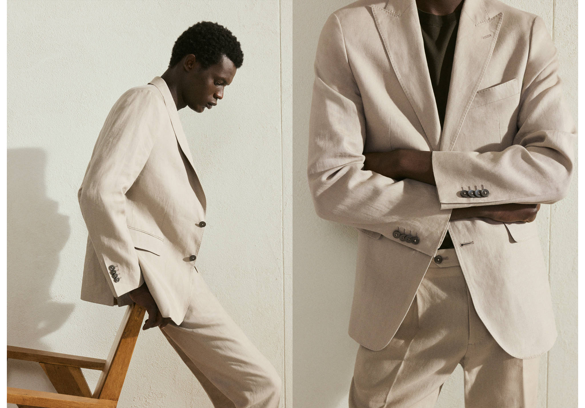 Americana traje Amalfi 100% lino slim fit - Plano panorámico