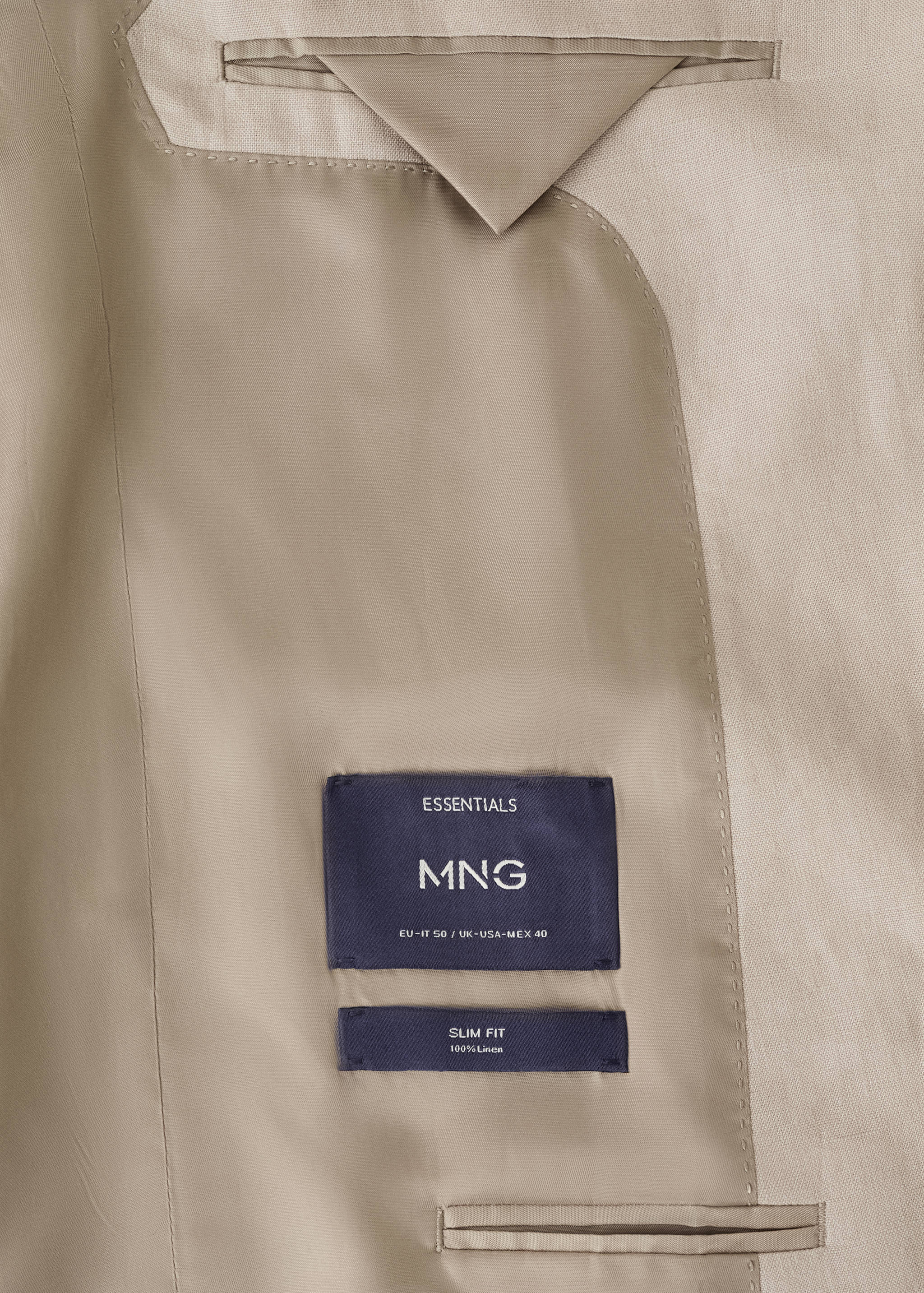 Костюмный пиджак Amalfi slim fit 100% лен - Деталь изделия 0