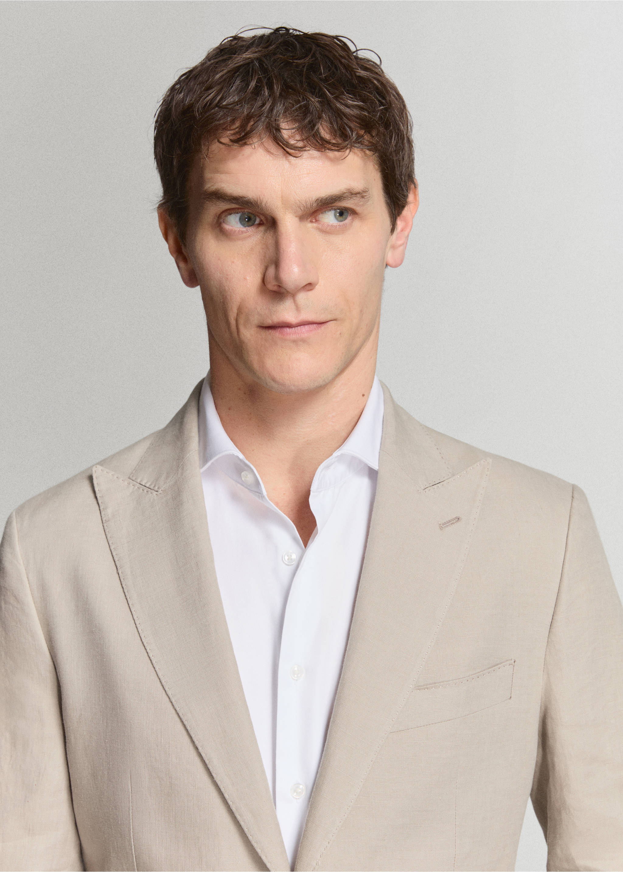 Americana traje Amalfi 100% lino slim fit - Detalle del artículo 1, Beige. Ref: 27025948-01.