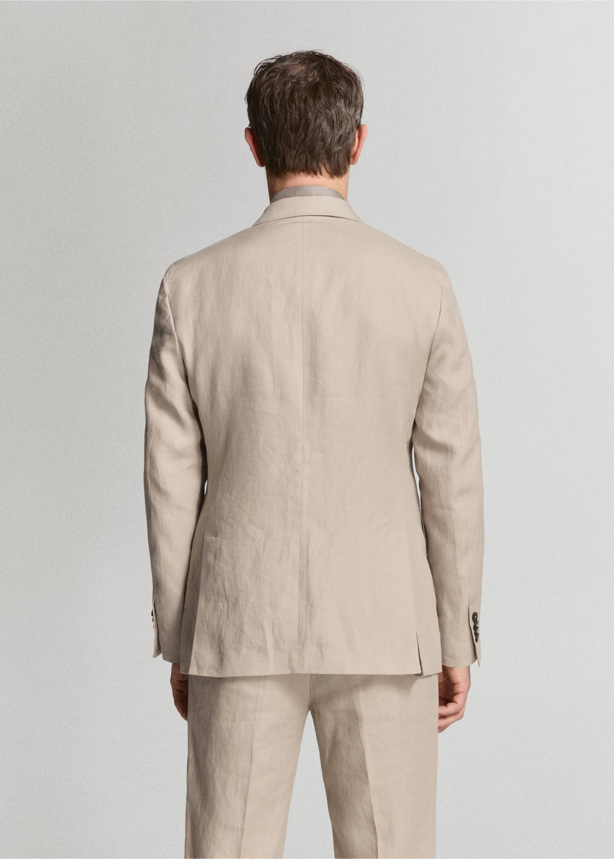 Костюмный пиджак Amalfi slim fit 100% лен - Обратная сторона изделия, Бежевый. Ref: 27075929-02.