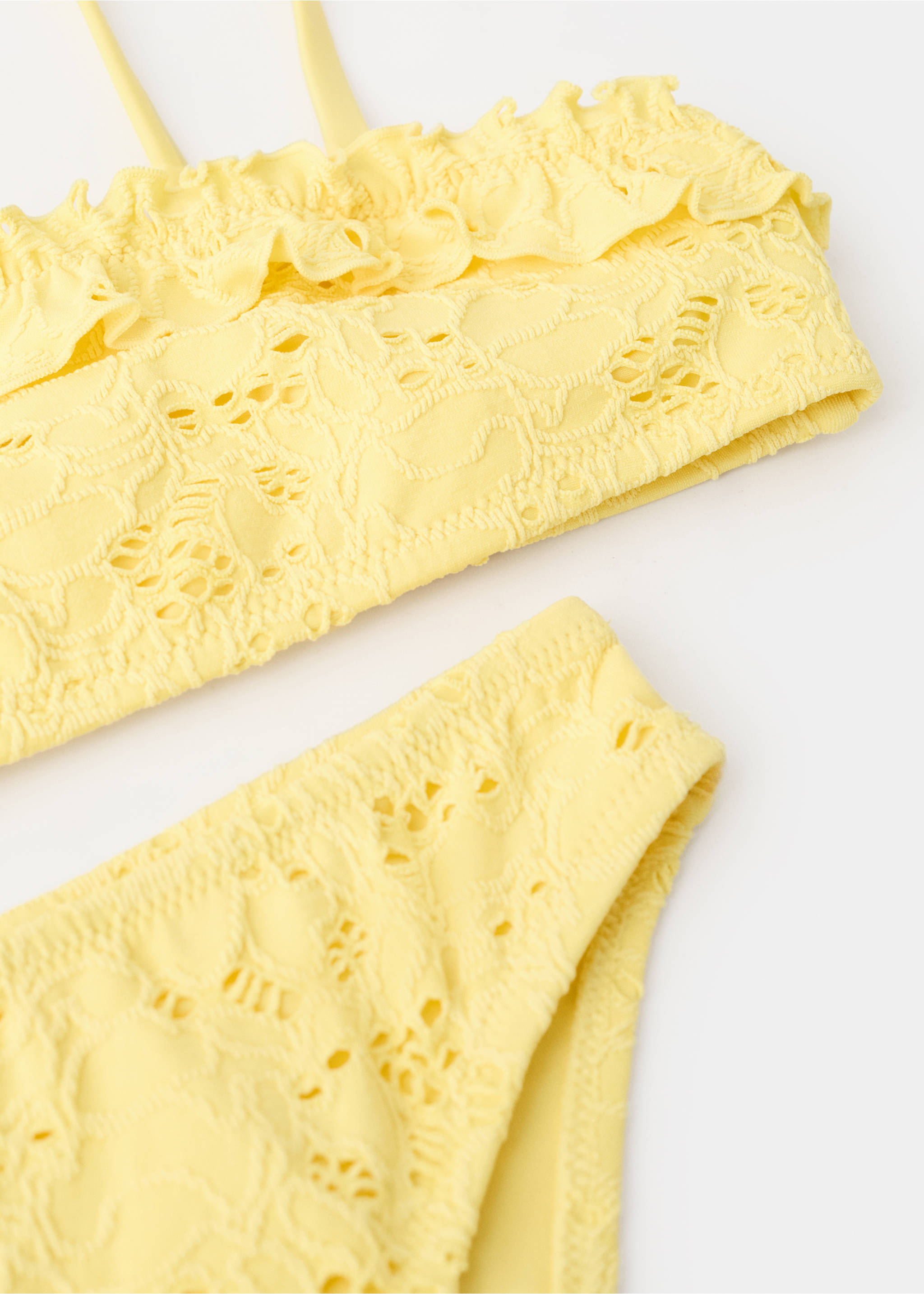 Asymmetric frill bikini - Details of the article 0, Yellow. Ref: 27025954-00.