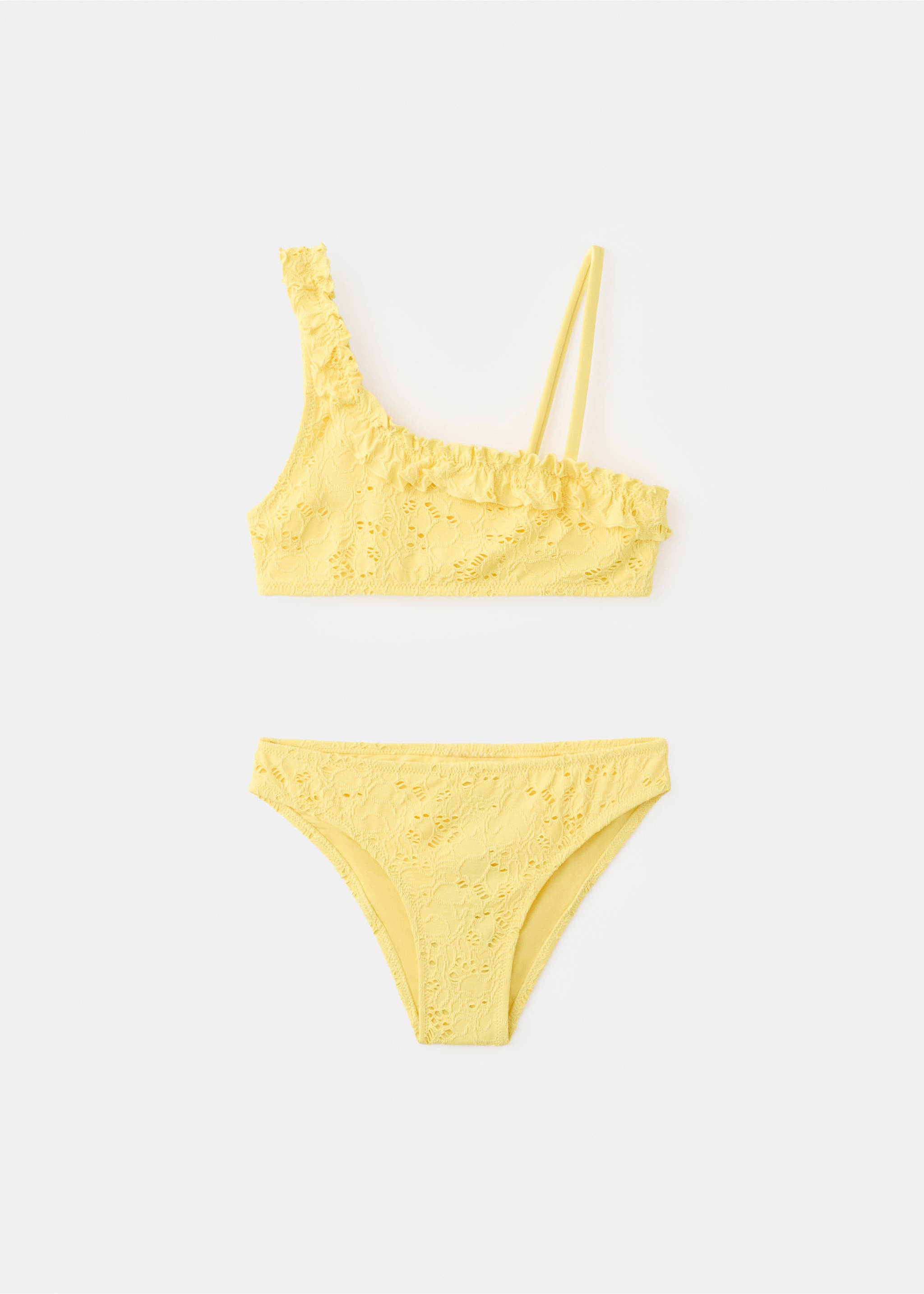 Asymmetric frill bikini - Article without model, Yellow. Ref: 27025954-00.