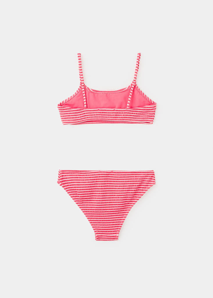 Striped textured bikini — Pink