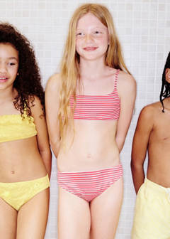 Striped textured bikini — Pink 9