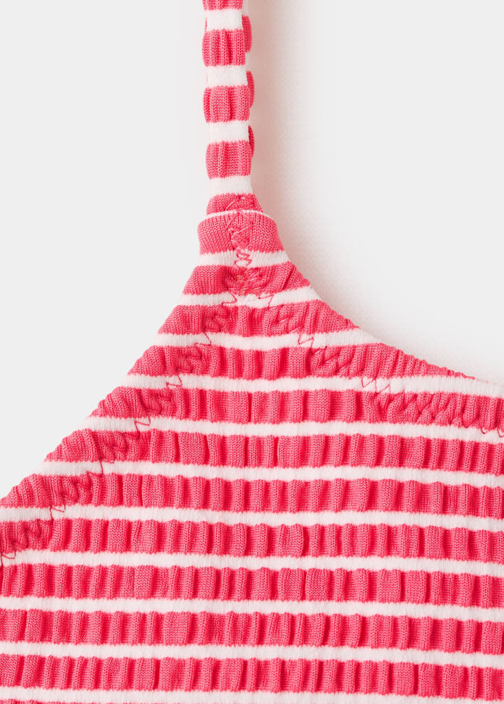Striped textured bikini — Pink