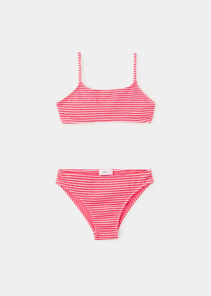 Striped textured bikini — Pink
