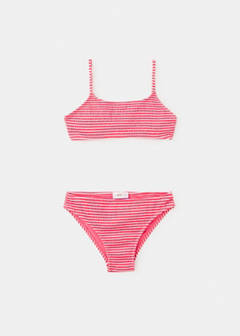 Striped textured bikini — Pink 3