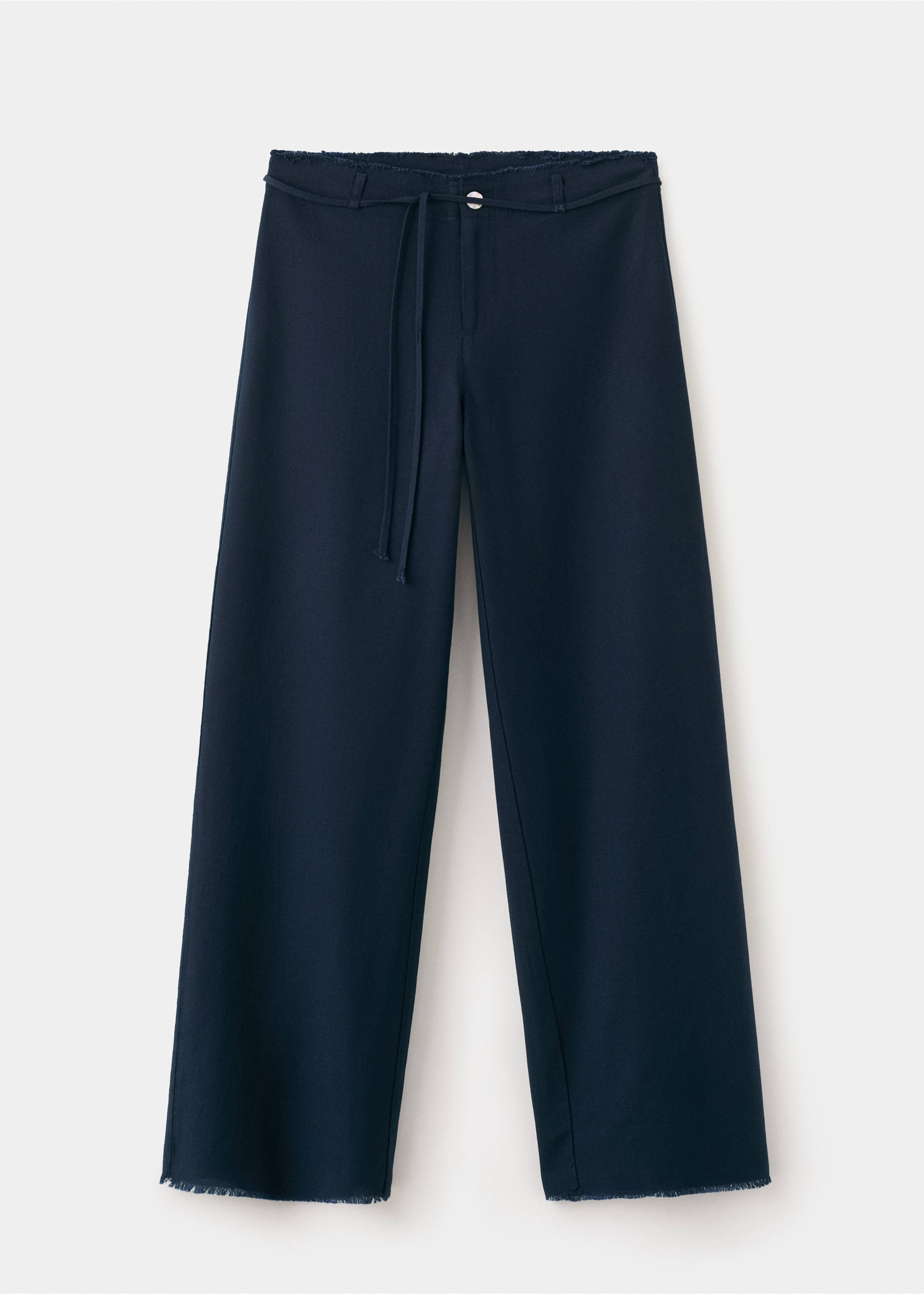 Baumwoll-Leinen-Hose mit leichter Transparenz - Artikel ohne Model, Marineblau. Ref: 27025959-00.