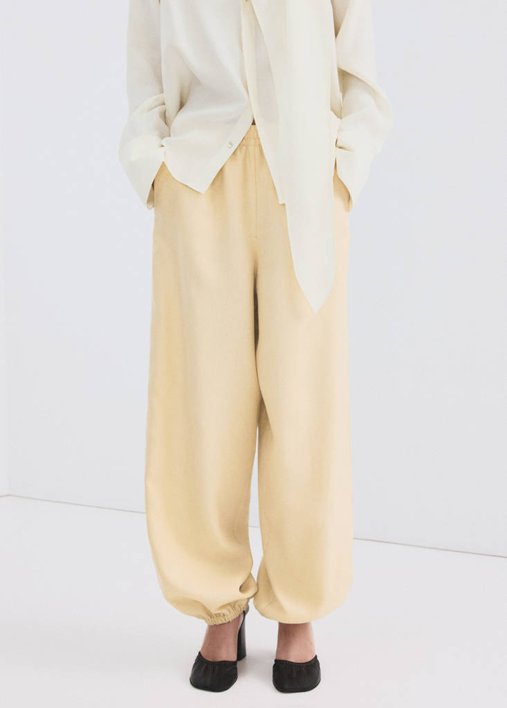 Lyocell harem trousers — Ecru