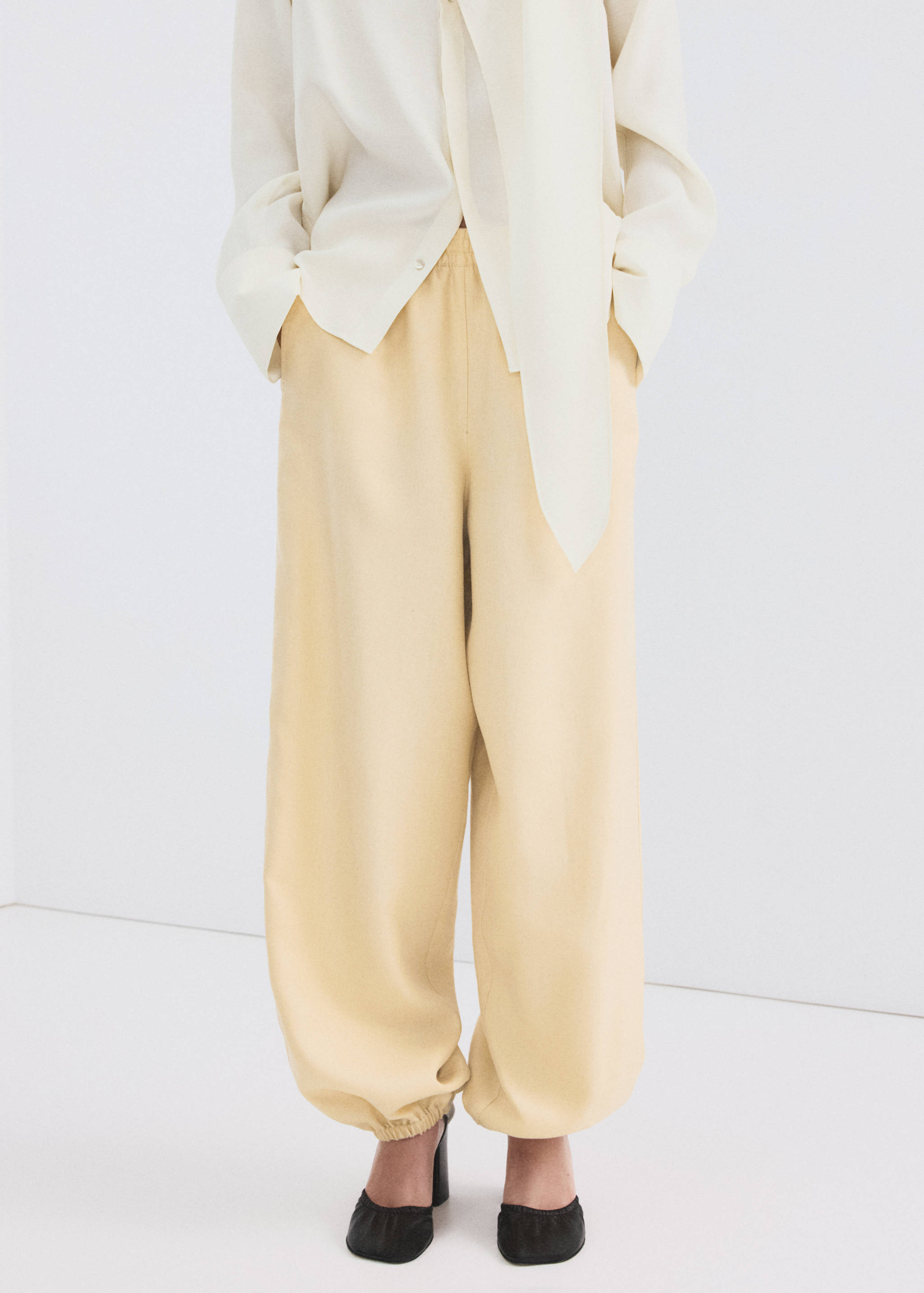 Lyocell harem trousers - Medium plane