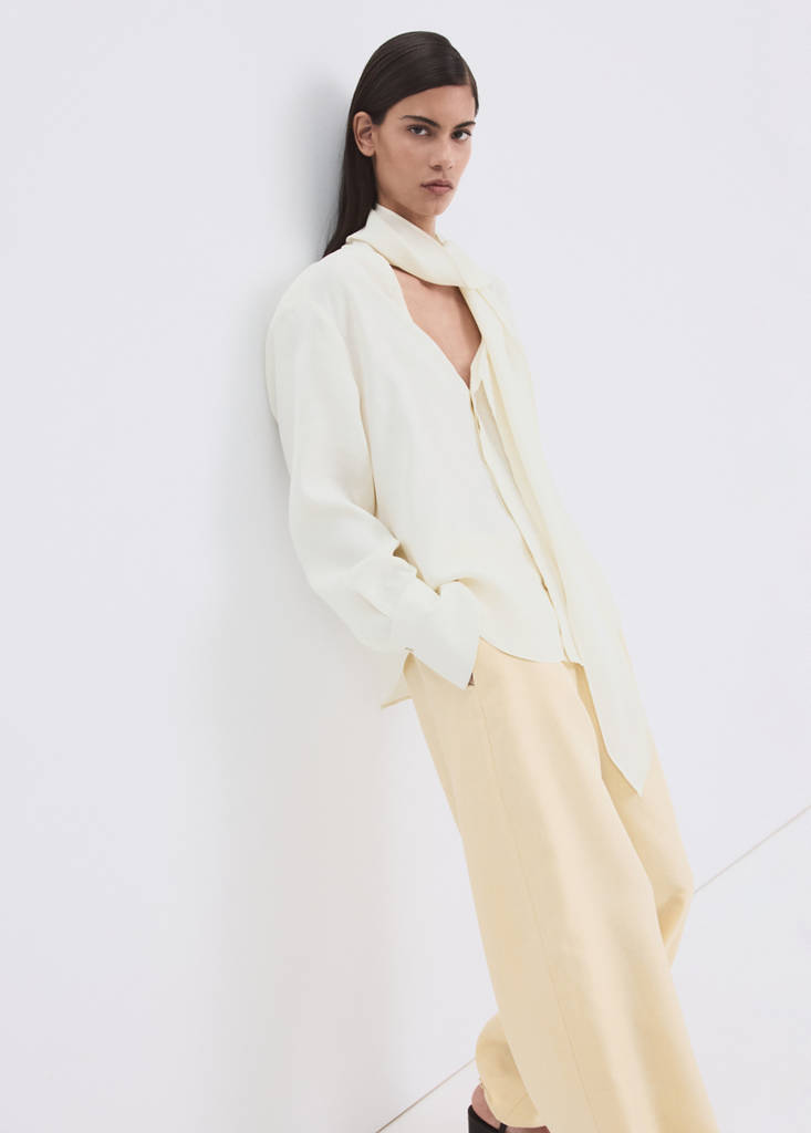 Lyocell harem trousers — Ecru