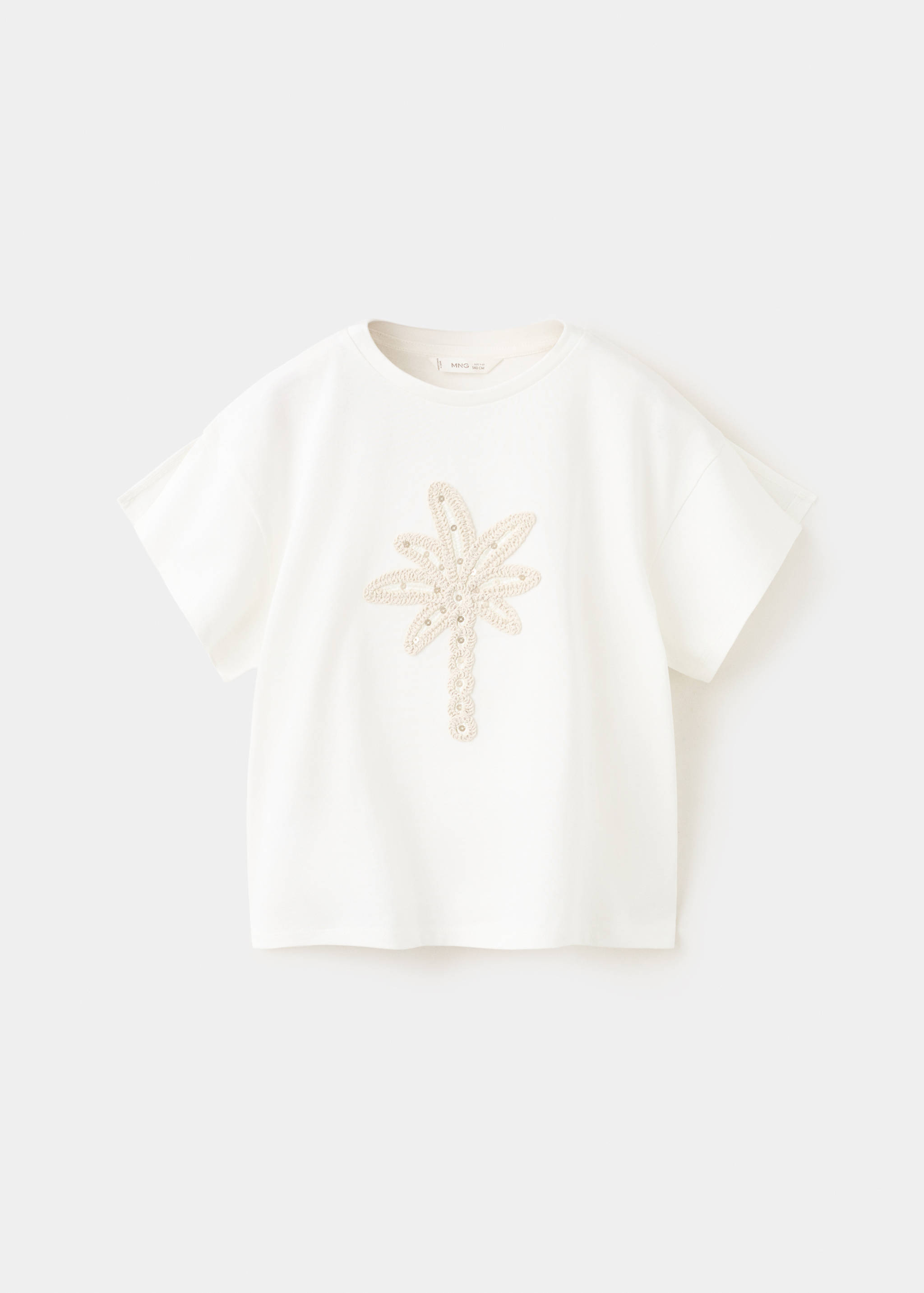 Cotton T-shirt with embroidered palm tree - Article without model