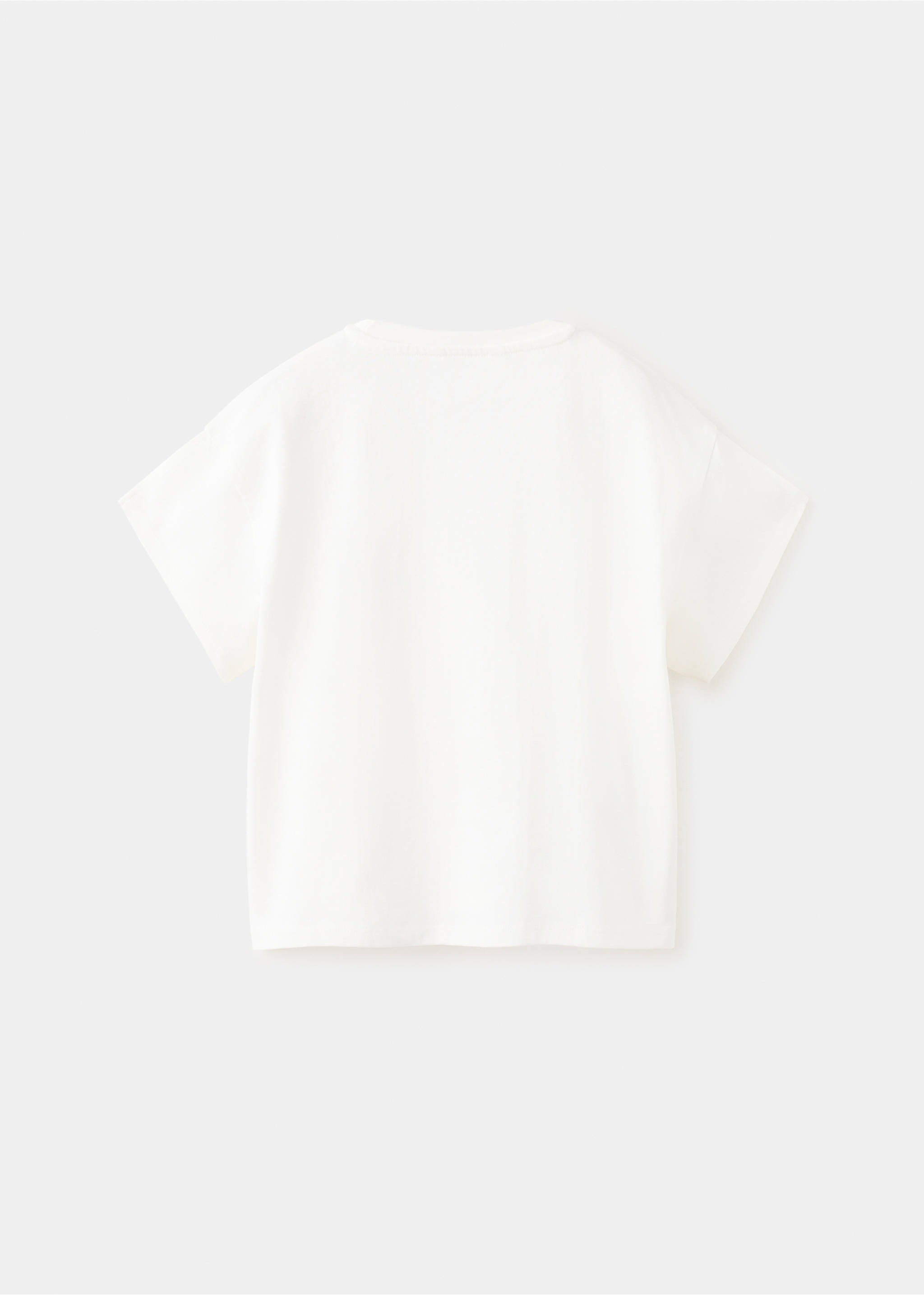 Tricou din bumbac cu broderie palmier - Spatele articolului, Alb-murdar. Ref: 27025962-00.