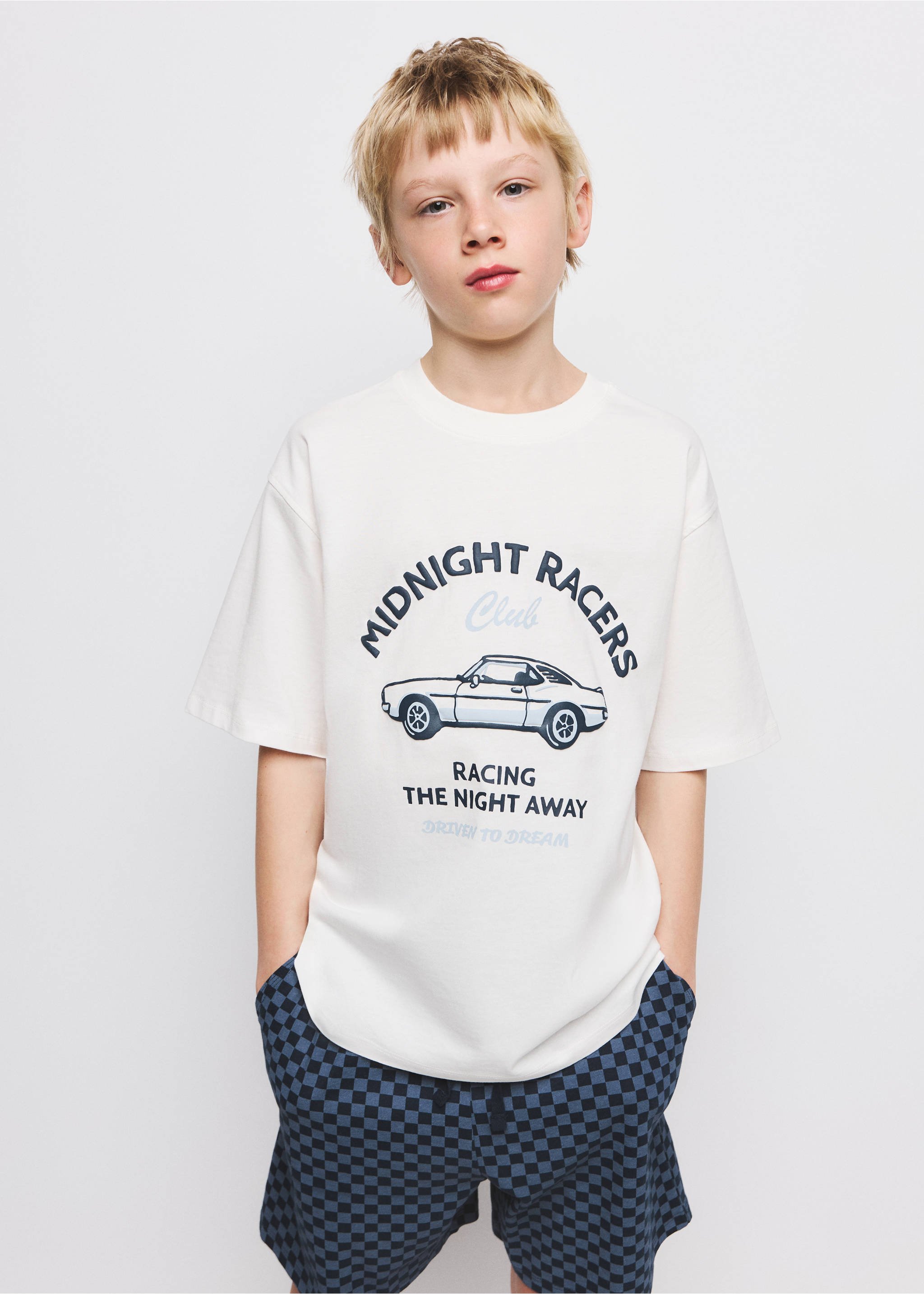 Pijama corto combinado - Plano medio, Blanco roto. Ref: 27025964-00.