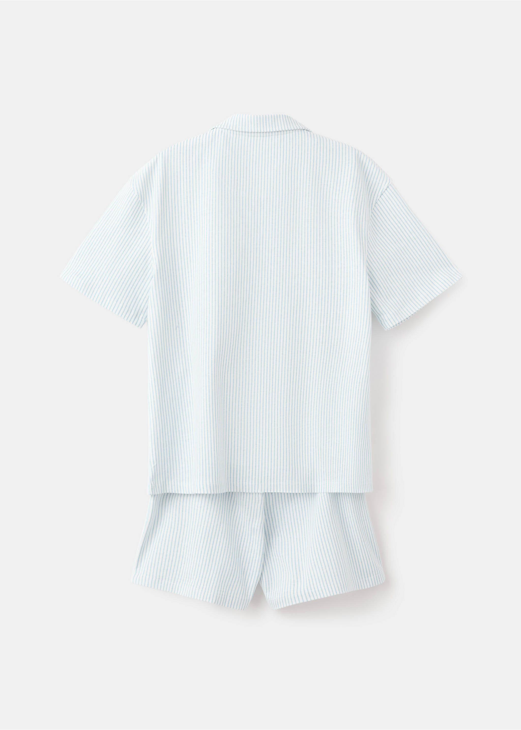 Pijama curt ratlles - Revers de l'article, Blau. Ref: 27025965-00.