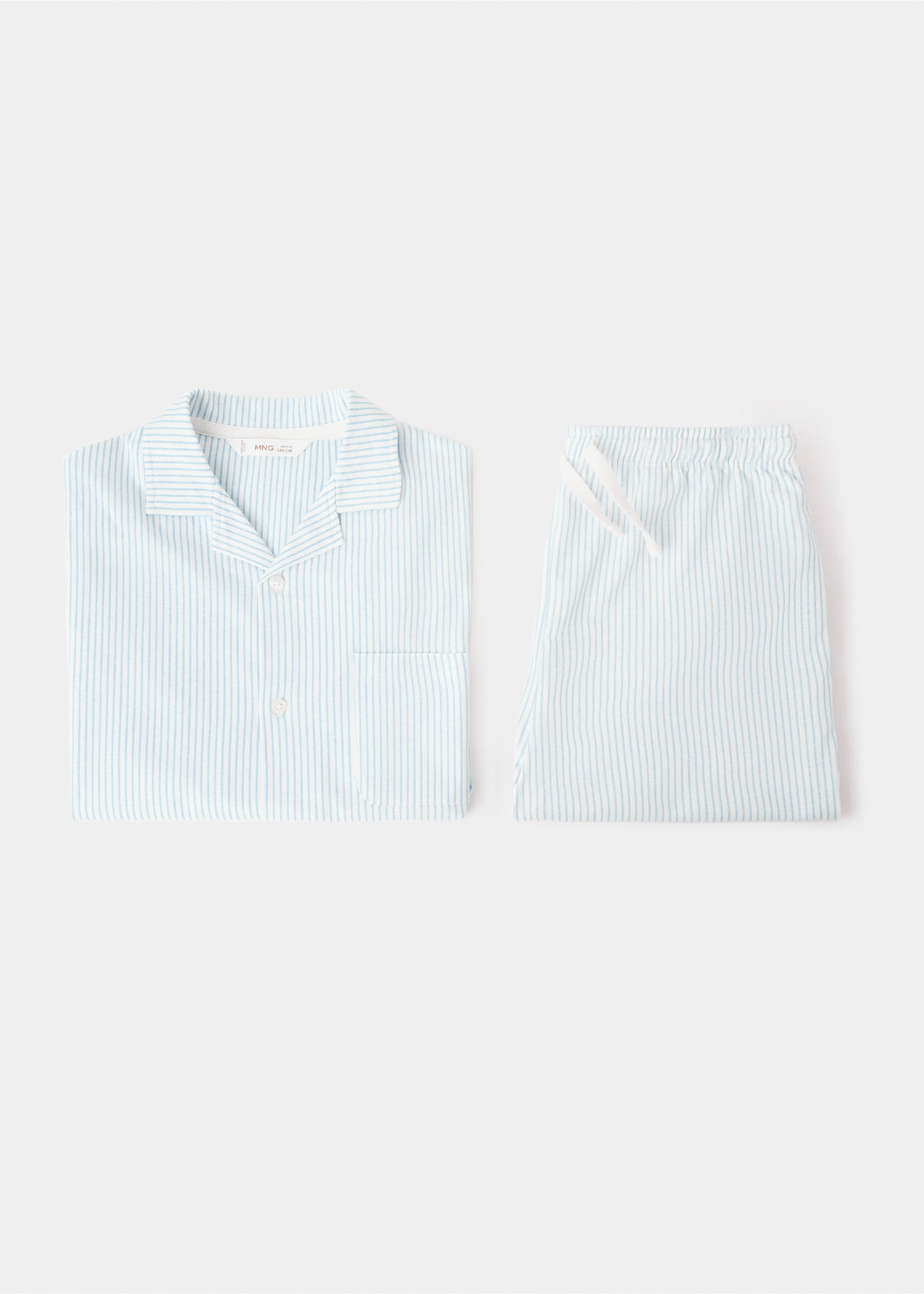 Pijama curt ratlles - Detall de l'article 0, Blau. Ref: 27025965-00.