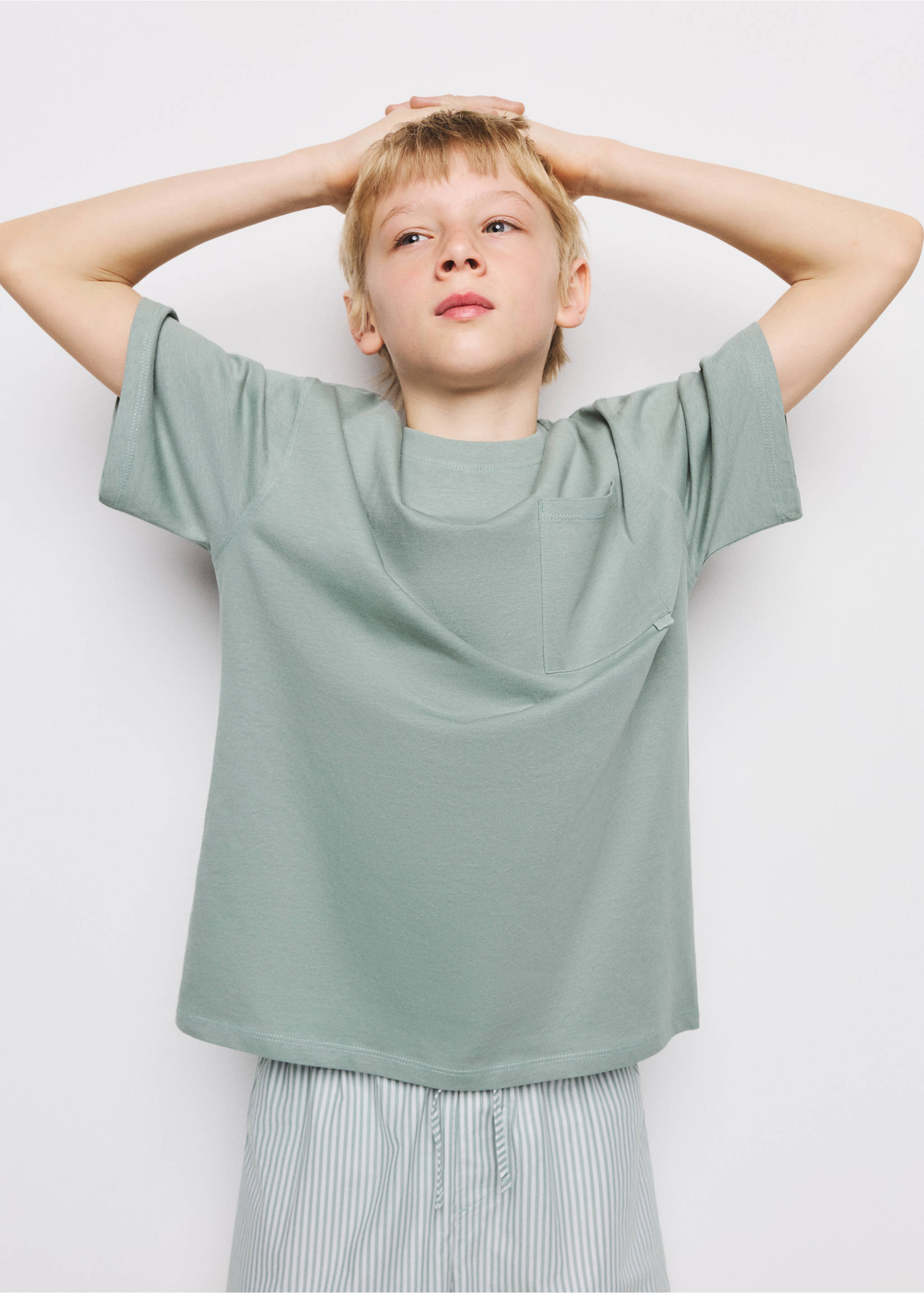 Pijama corto combinado - Plano medio, Verde. Ref: 27025967-00.