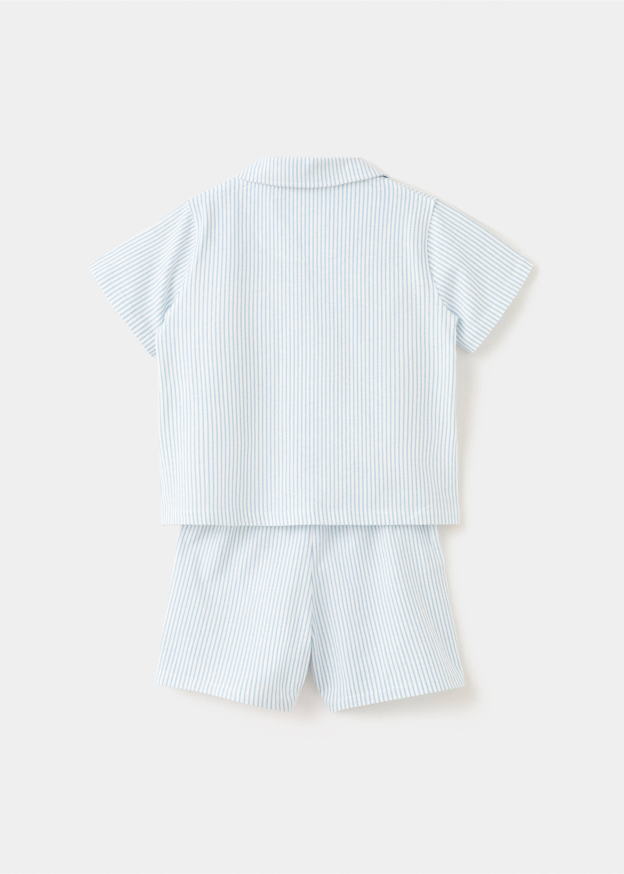 Pijama curt ratlles - Revers de l'article, Blau. Ref: 27025968-00.