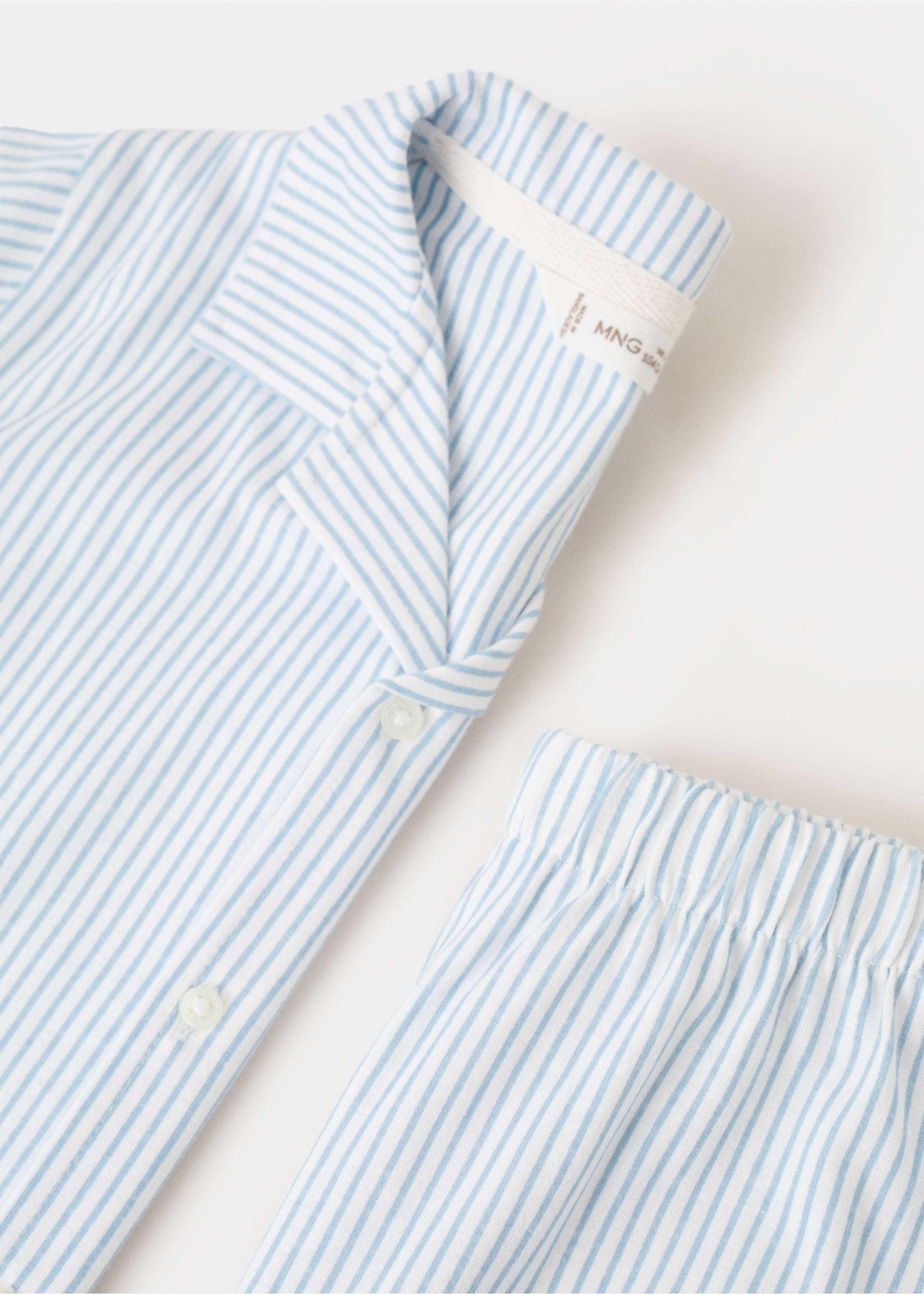 Pijama curt ratlles - Detall de l'article 0, Blau. Ref: 27025968-00.