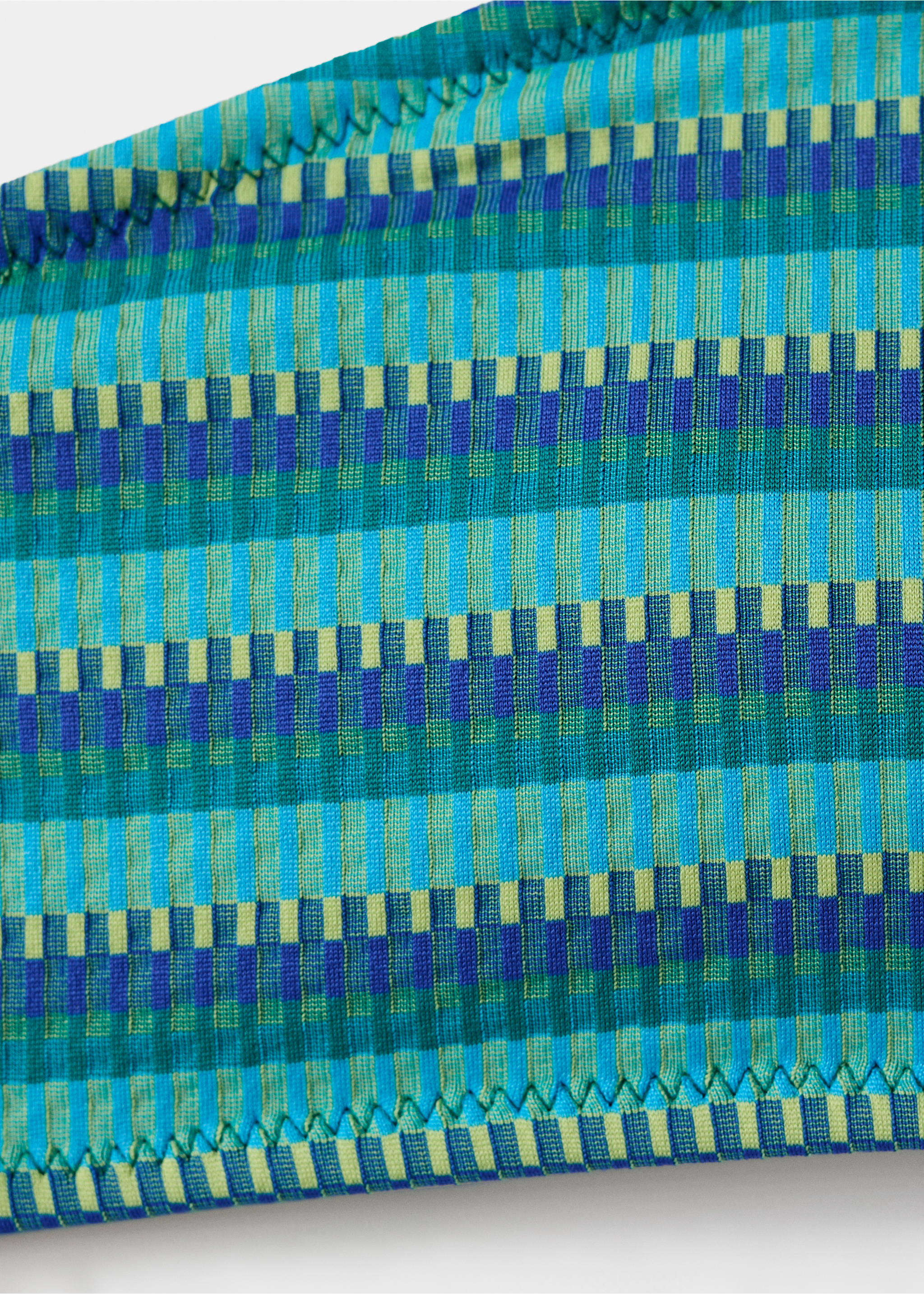 Bandeau bikini with mid-rise briefs - Details of the article 8, Turquoise. Ref: 27025969-00.