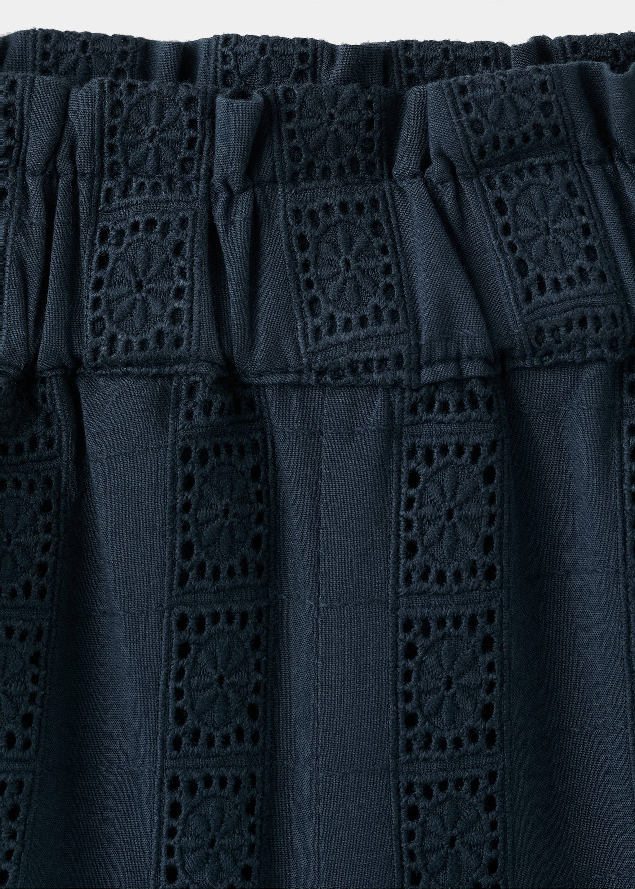 Pantalon coton détails brodés - Détail de l'article 8, Bleu marine. Ref: 27025970-00.