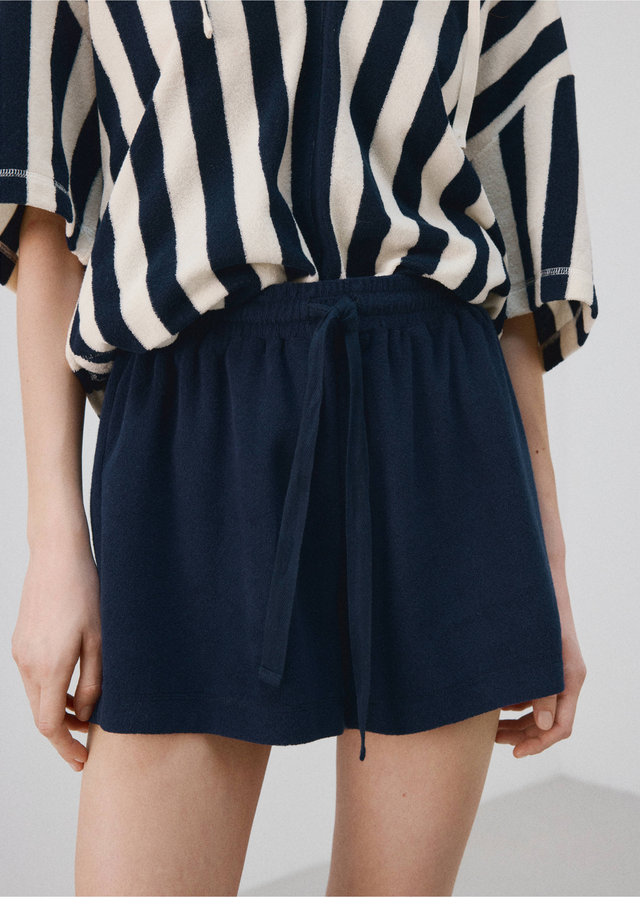 Terry cotton shorts - Medium plane, Blue. Ref: 27025972-00.