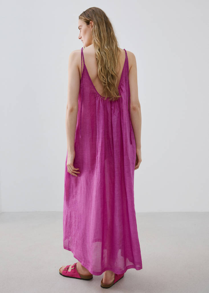 100% ramie nightdress with an overdyed effect - thumbnail 3