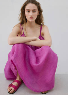 100% ramie nightdress with an overdyed effect — Fuchsia 4