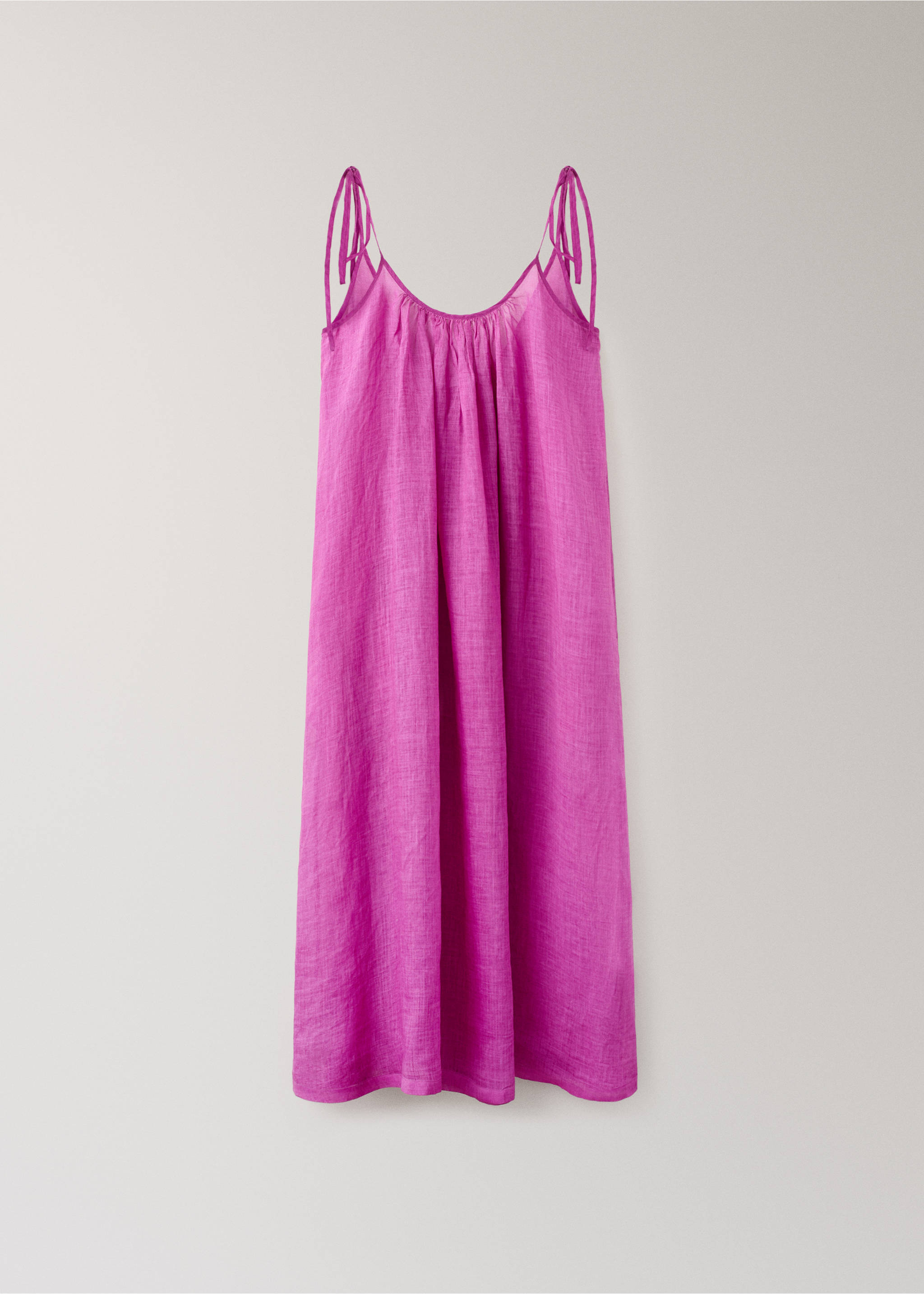 100% ramie nightdress with an overdyed effect - Article without model, Fuchsia. Ref: 27025973-00.