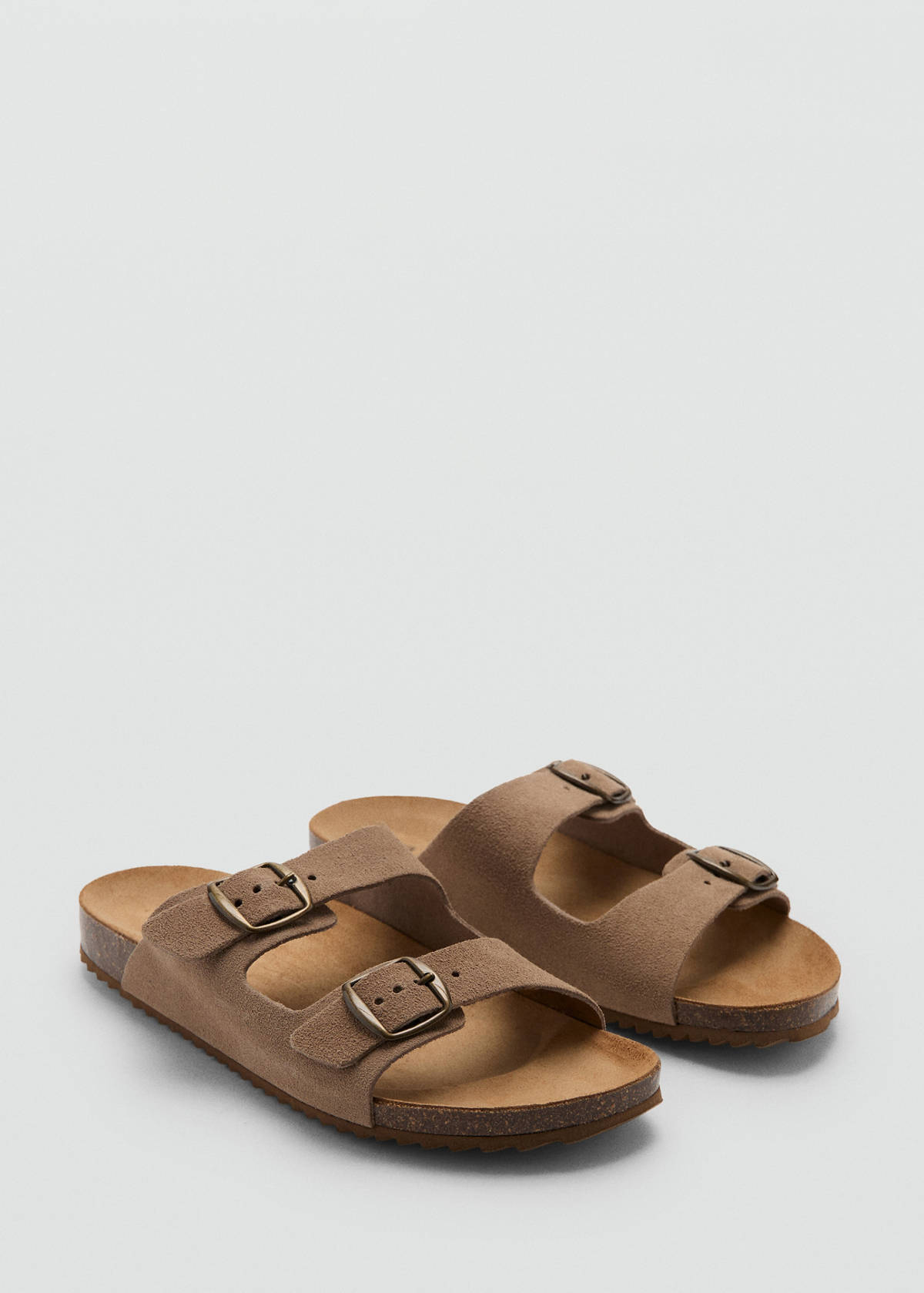 Buckle leather sandals — Medium Brown