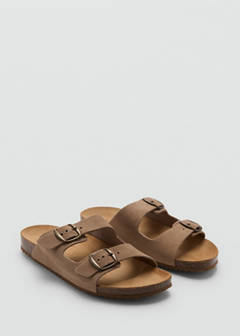 Buckle leather sandals — Medium Brown 2