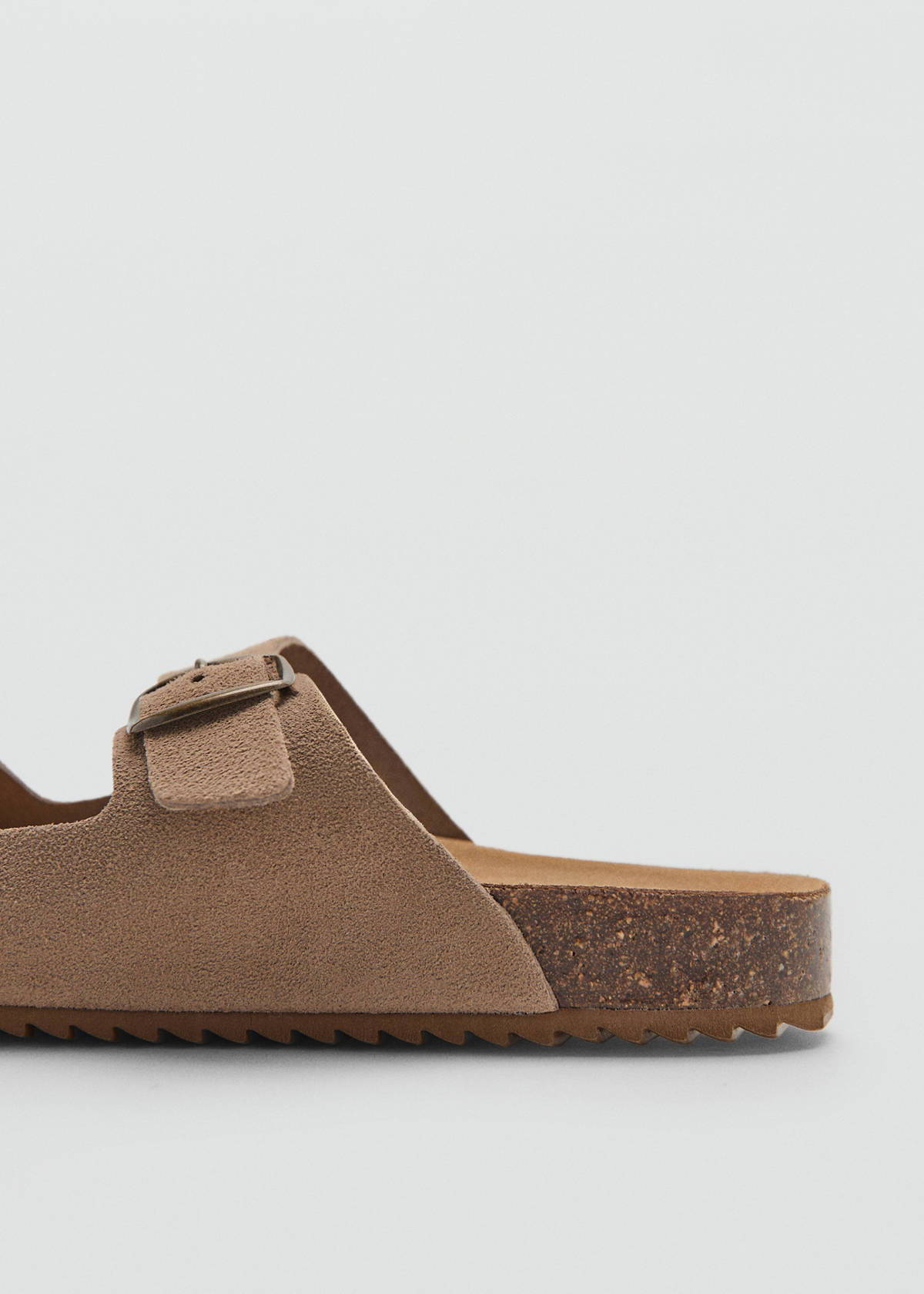 Buckle leather sandals — Medium Brown