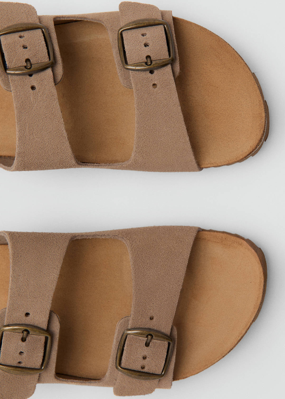 Buckle leather sandals — Medium Brown