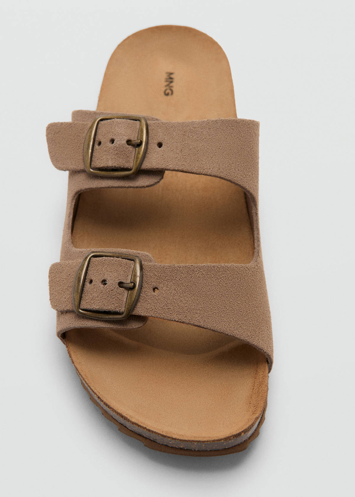 Buckle leather sandals — Medium Brown