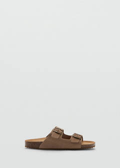Buckle leather sandals — Medium Brown 1