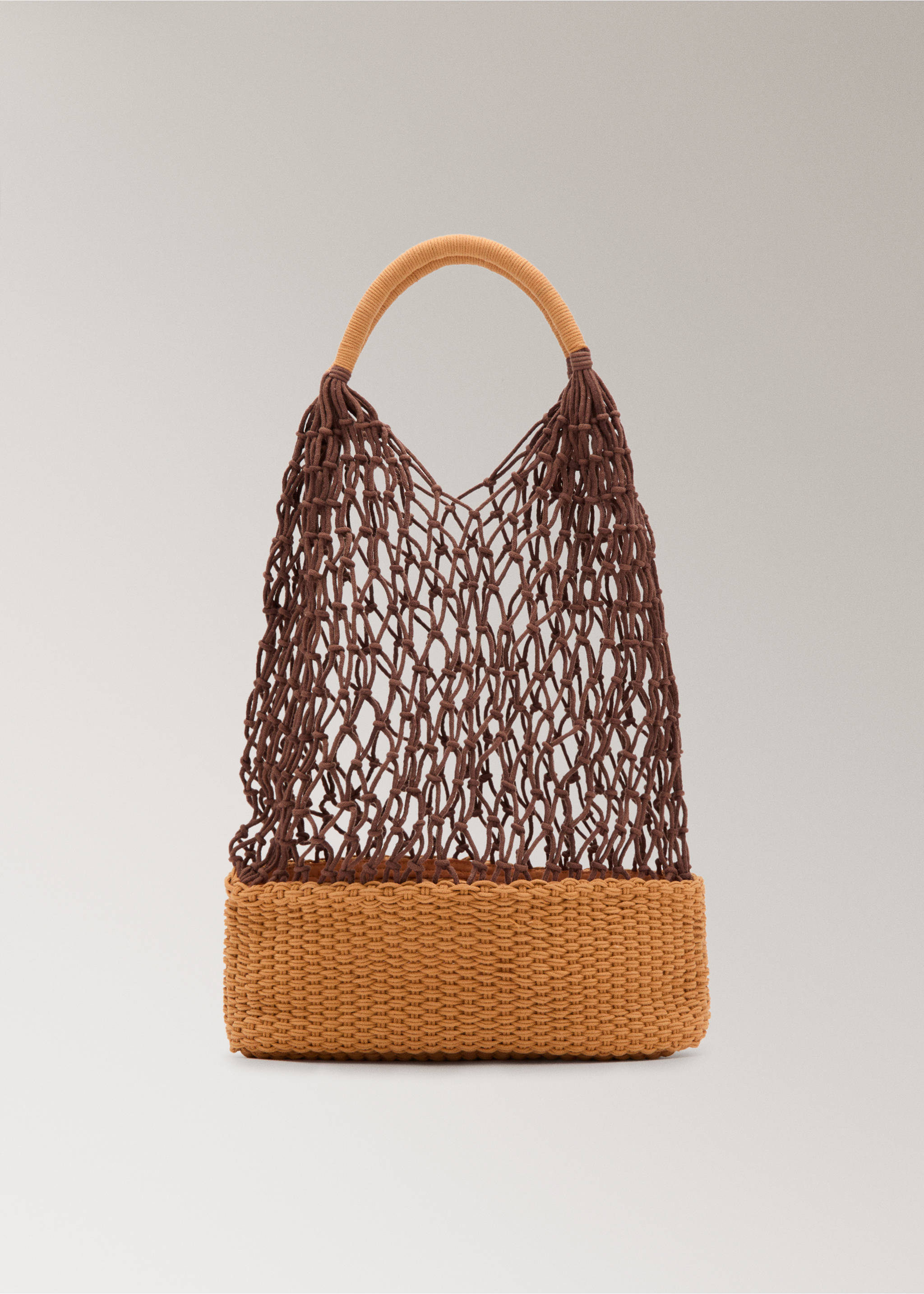 Umhängetasche aus Baumwollmesh - Artikel ohne Model, Braun. Ref: 27025976-00.