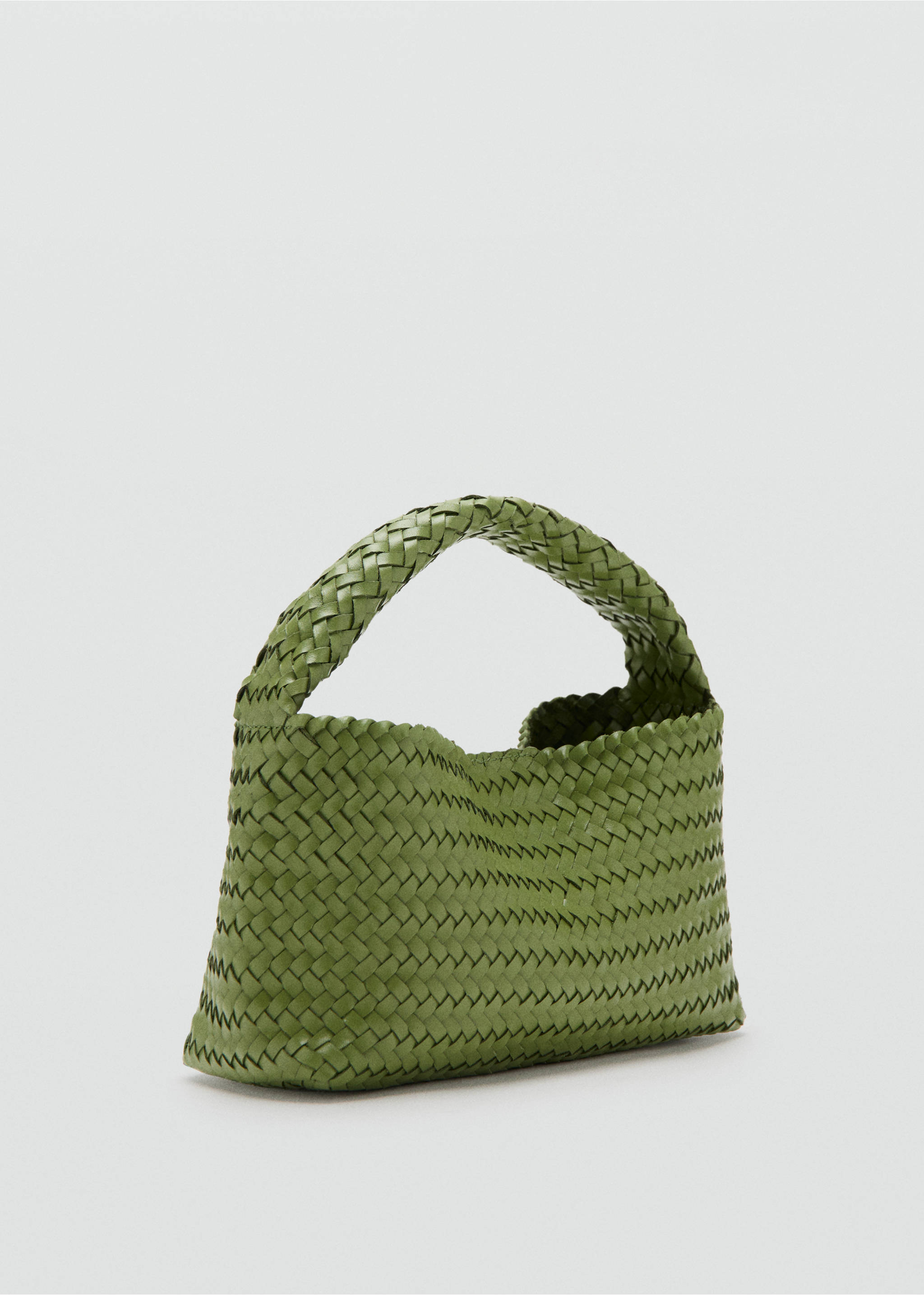 Sac porté main tressé - Plan moyen, Vert. Ref: 27025977-00.