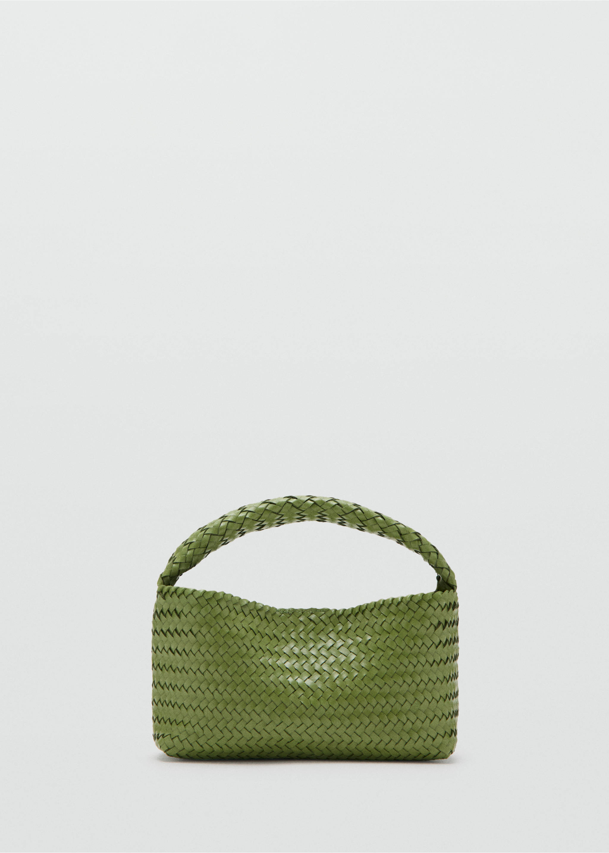 Braided leather handbag - Article without model, Green. Ref: 27025977-00.