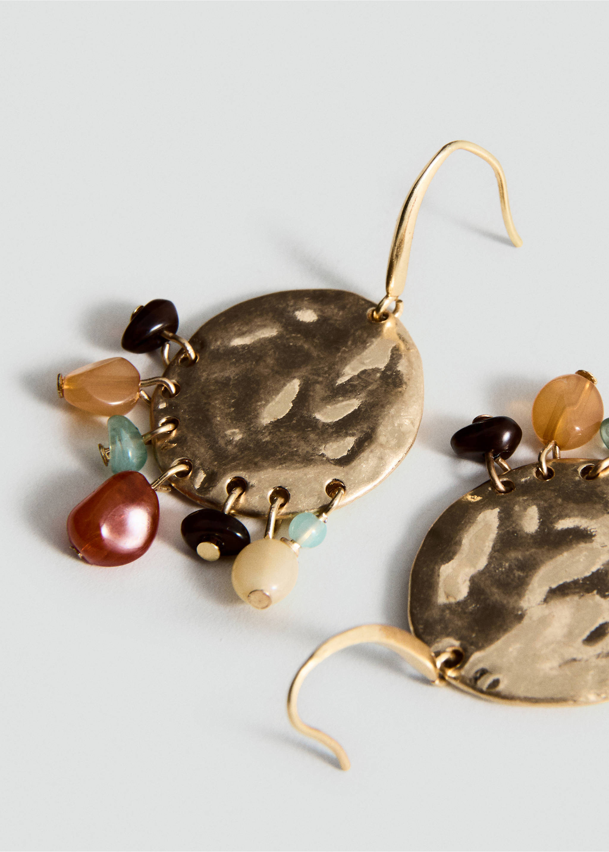 Beaded pendant earrings - Medium plane, Gold. Ref: 27025980-00.