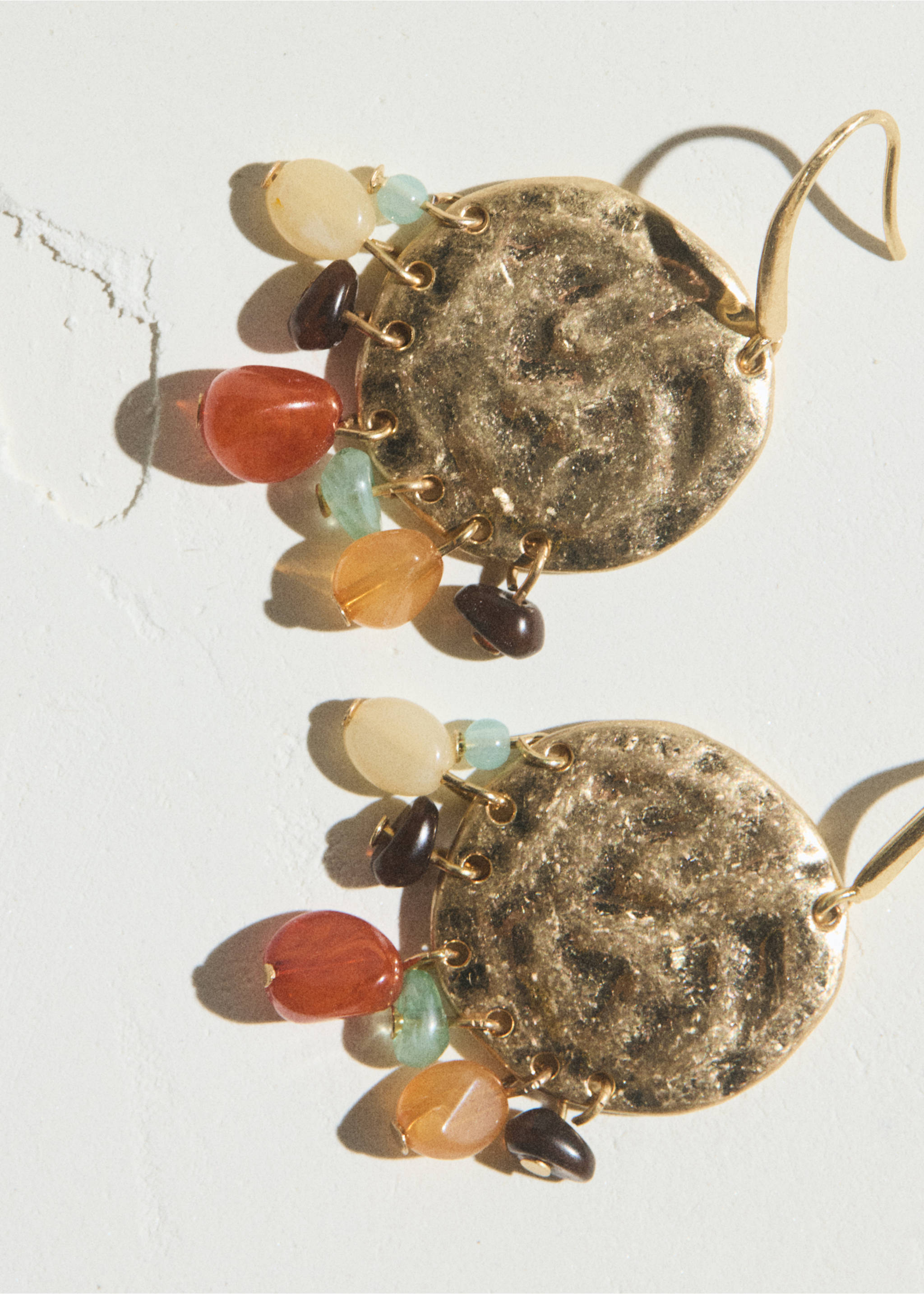 Beaded pendant earrings - Details of the article 6, Gold. Ref: 27025980-00.