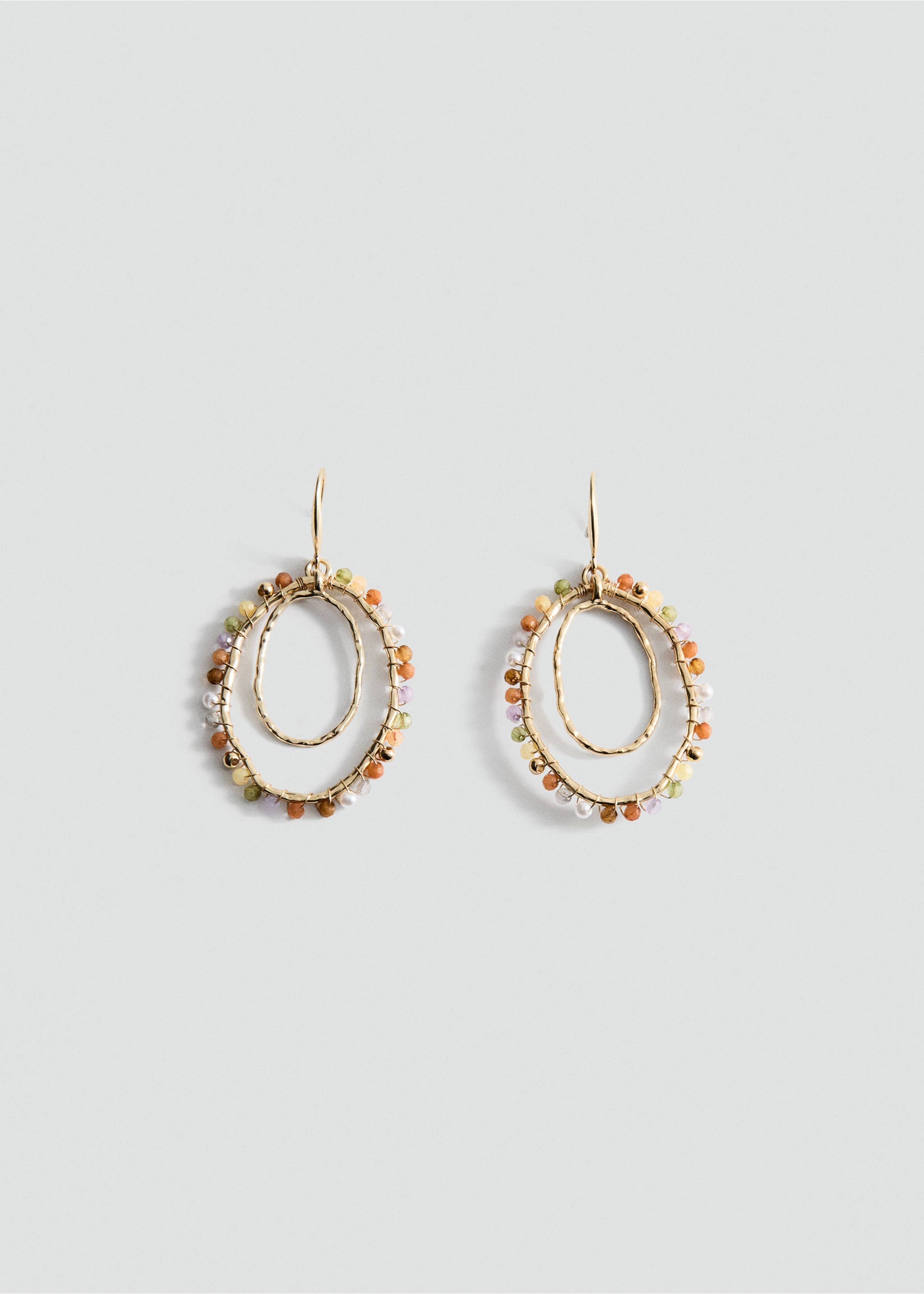Bead hoop earrings - Article without model, Gold. Ref: 27025981-00.