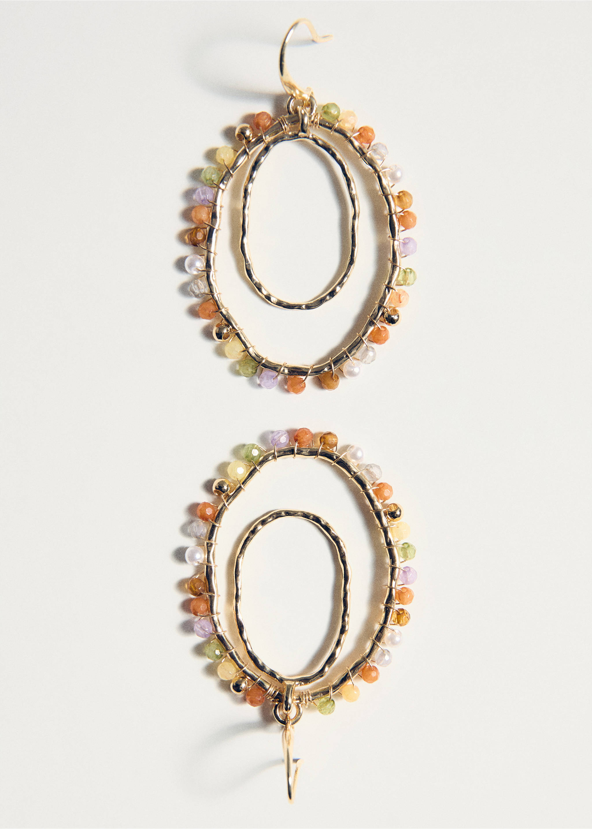 Bead hoop earrings - Details of the article 5, Gold. Ref: 27025981-00.