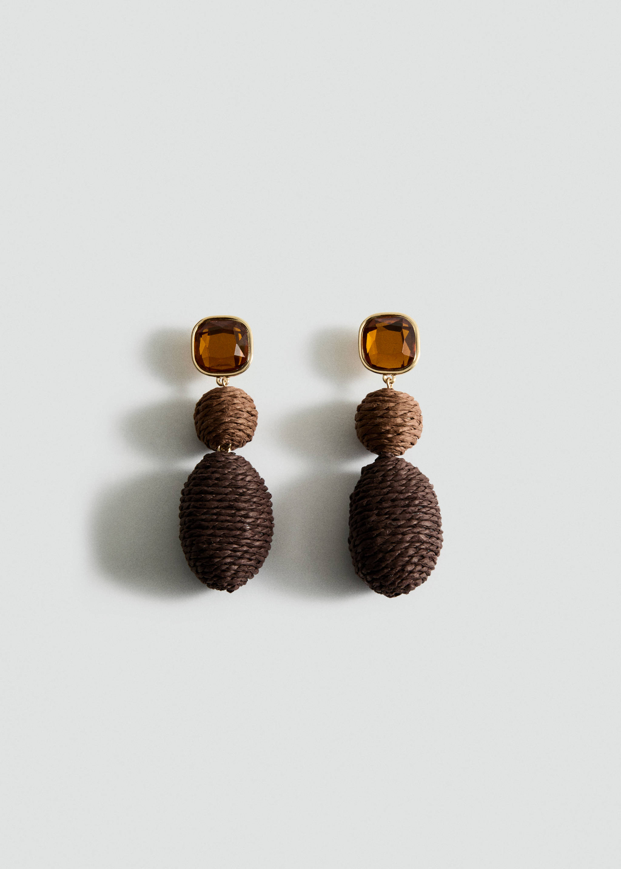 Pendientes colgantes fibra natural - Artículo sin modelo
